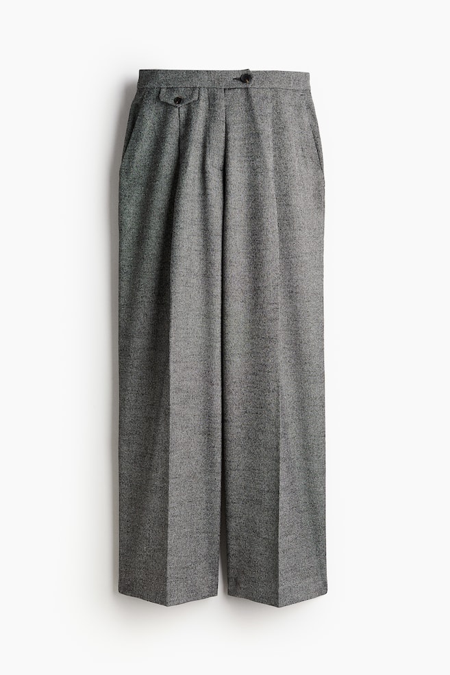 Crease-leg trousers - Dark grey marl/Beige/Black - 1