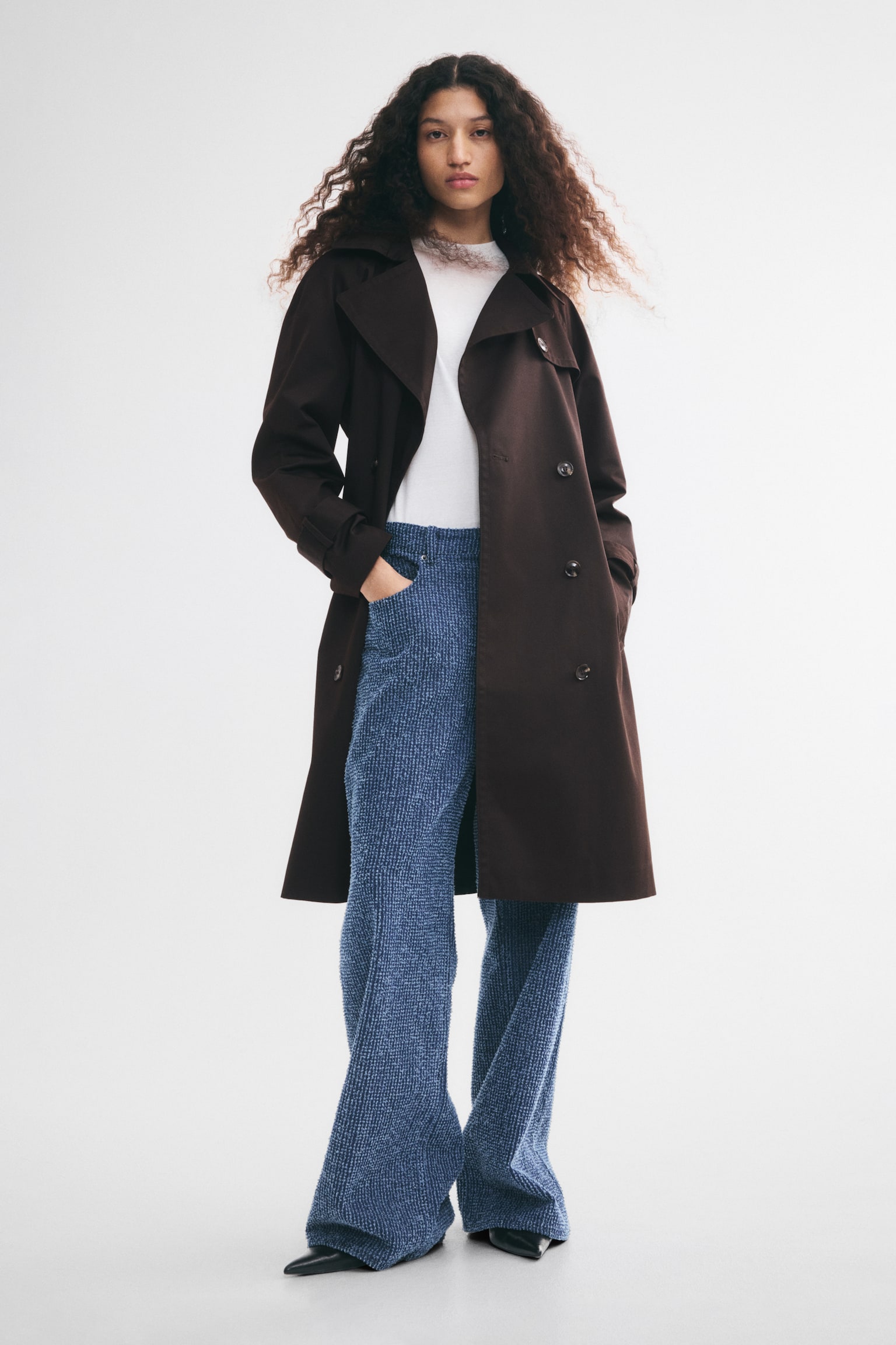 Tie-belt trench coat - Dark brown - 1