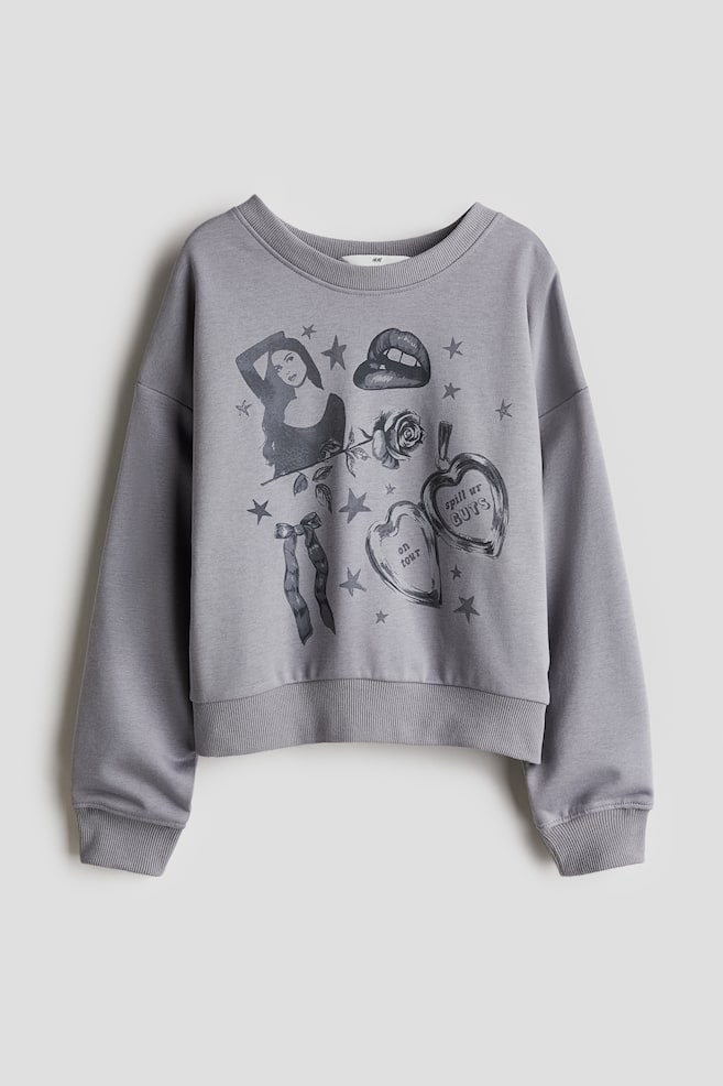 Printed Sweatshirt - Gray/Olivia Rodrigo - 1