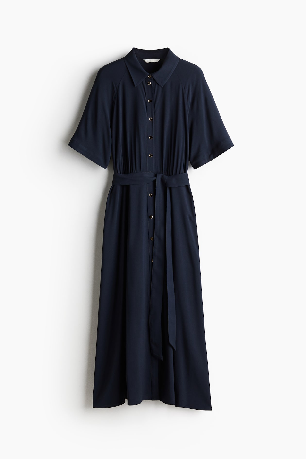 Women's Navy blue Tie-belt Shirt Dress | H&M US