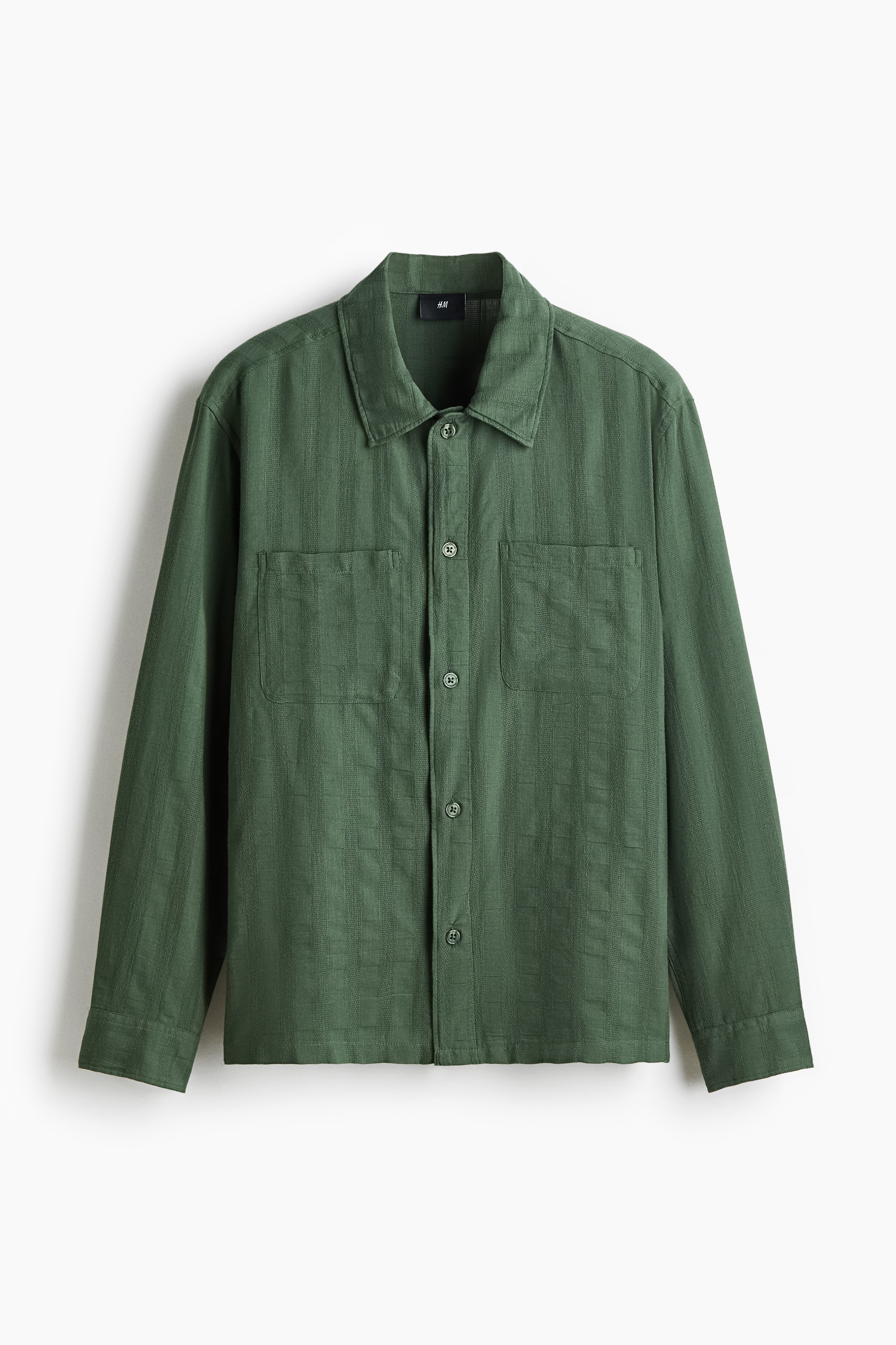 Regular Fit Textured cotton shirt - Green/Light yellow/Red