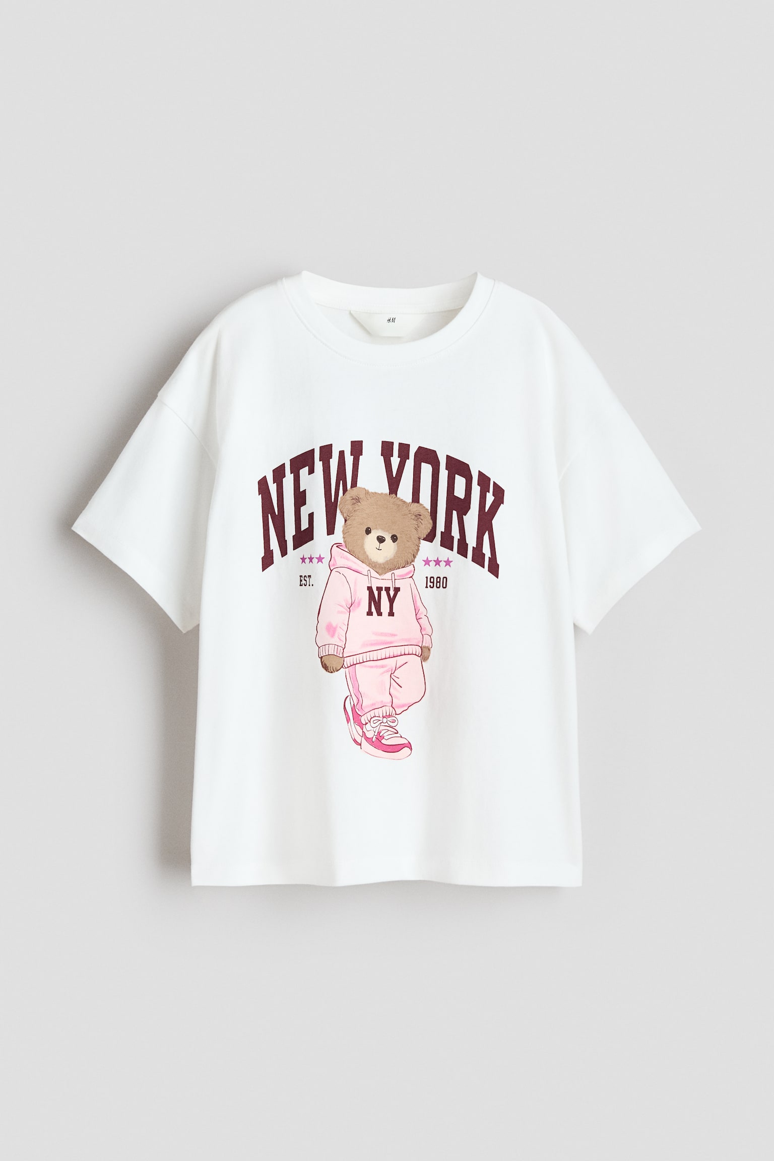 Tricou din bumbac cu imprimeu - Alb/ursuleț/Bleumarin/New York/Turcoaz-deschis/Ibiza Beach/Gri-deschis melanj/Paris/Roz/Salty Ocean - 1