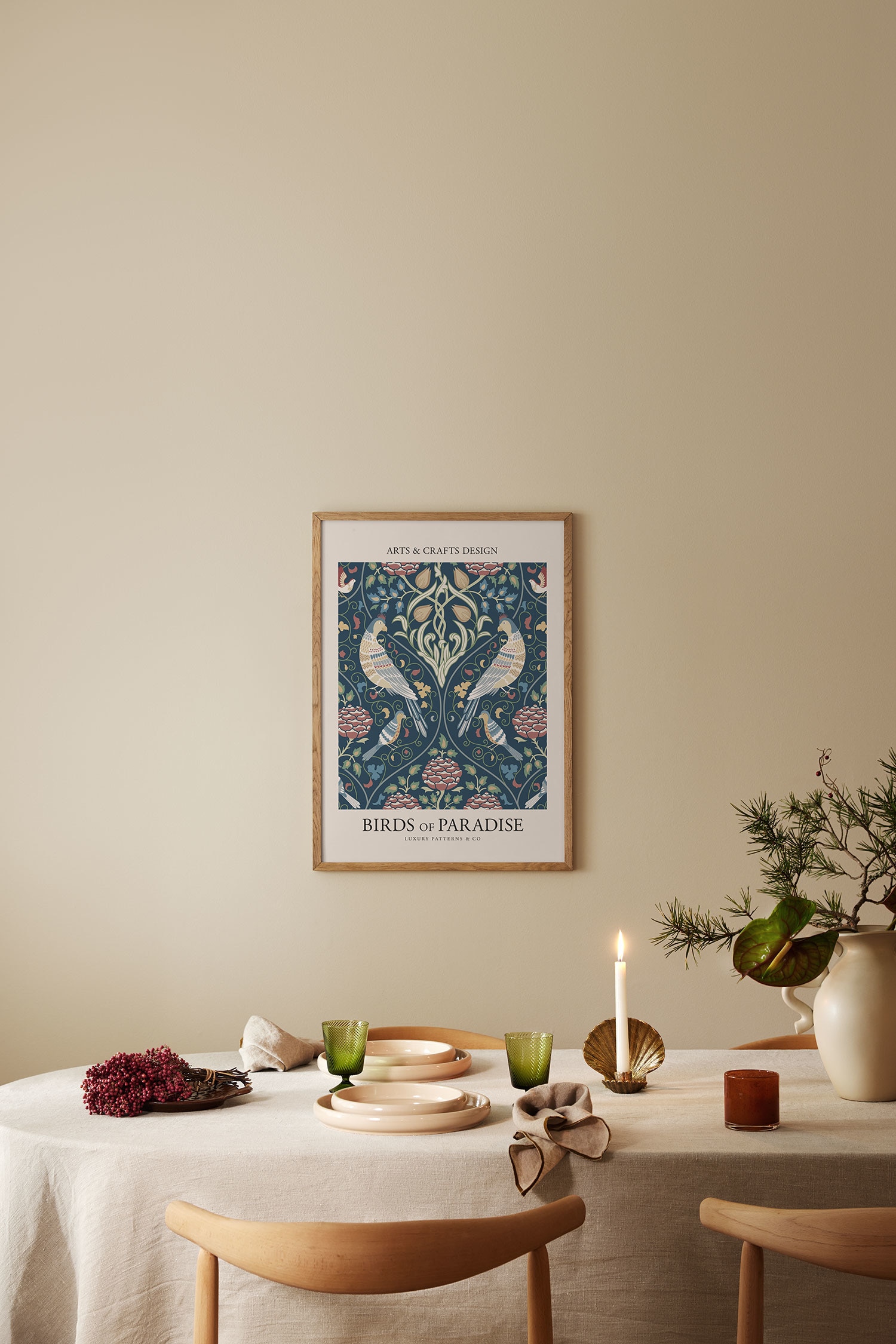 Birds Of Paradise Blue Poster - Blue
