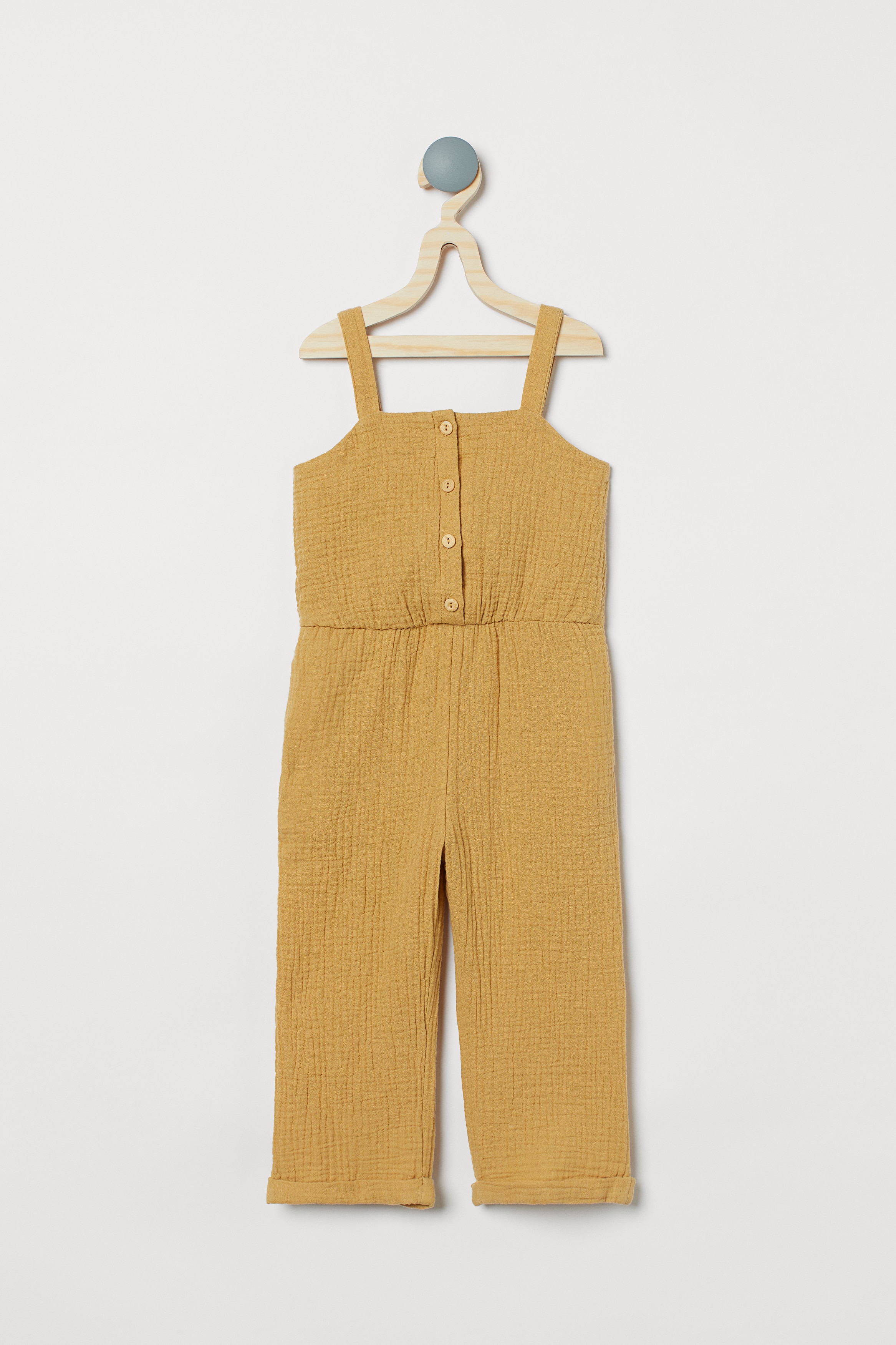 Cotton Jumpsuit Sleeveless Ankle length Yellow beige Kids H M CA