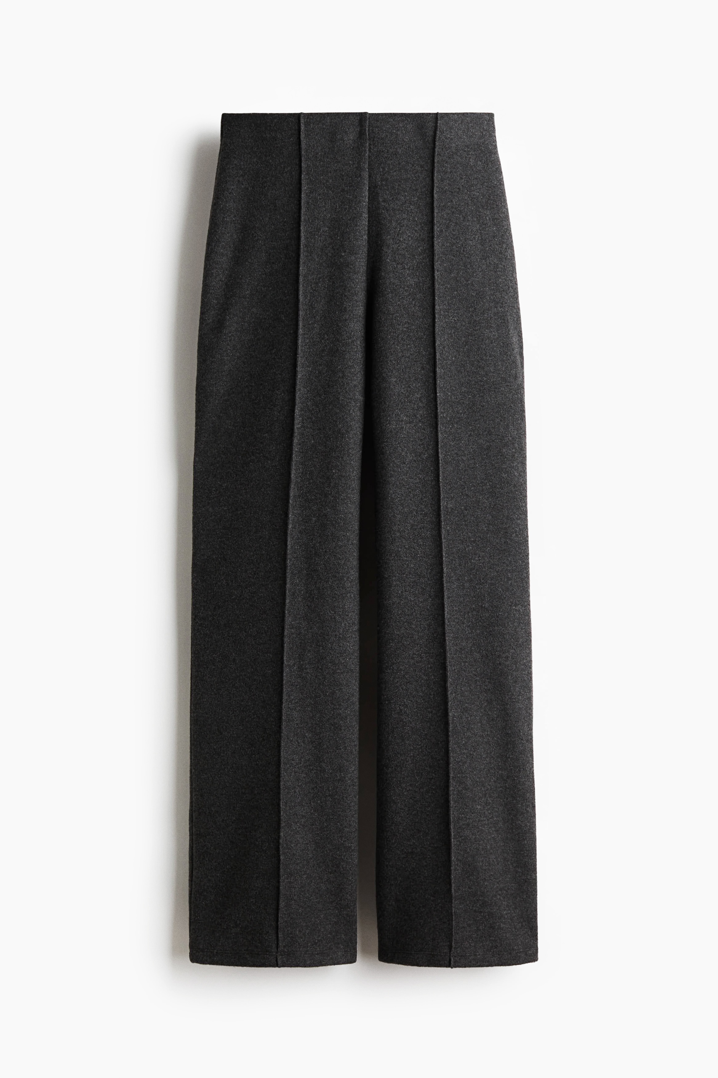 Fine Knit Pants - Dark grey marle/Light beige marle/Greige marle