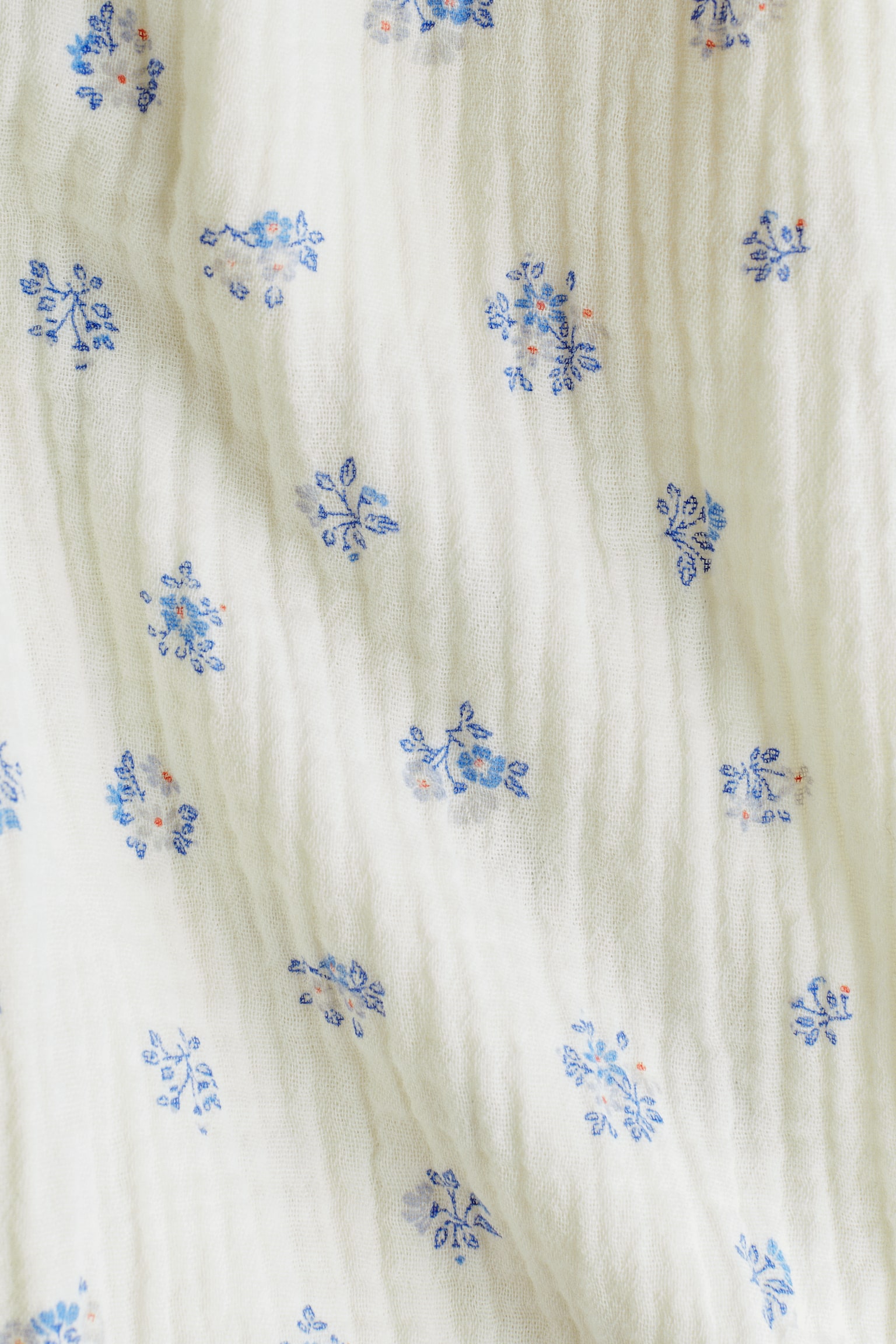 2-delat set i bomullsmuslin - Crèmevit/Blommig/Ljusbeige/Vitrandig - 3