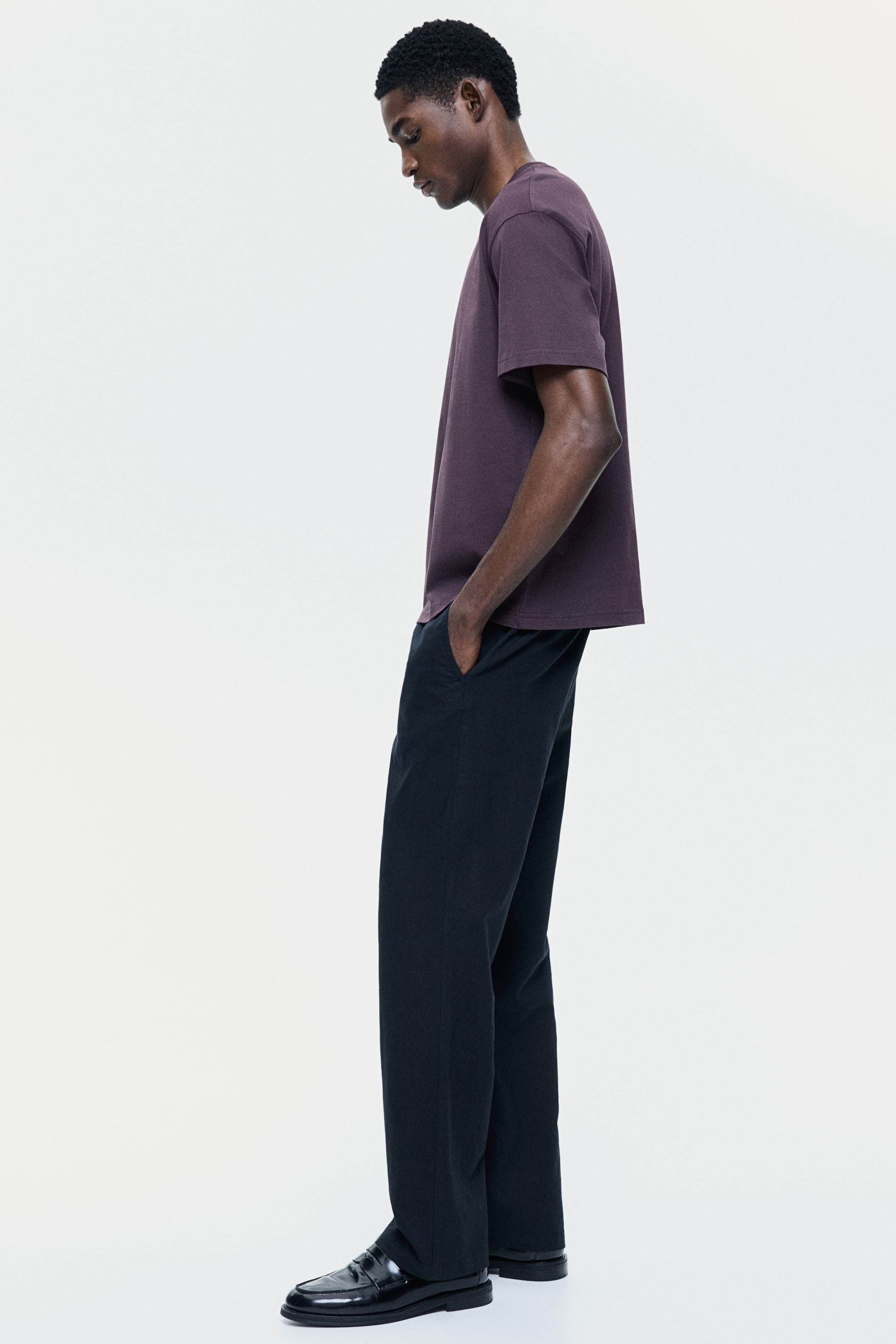 Мужские брюки H&M Regular-Fit Linen-Blend Pants — фото 4