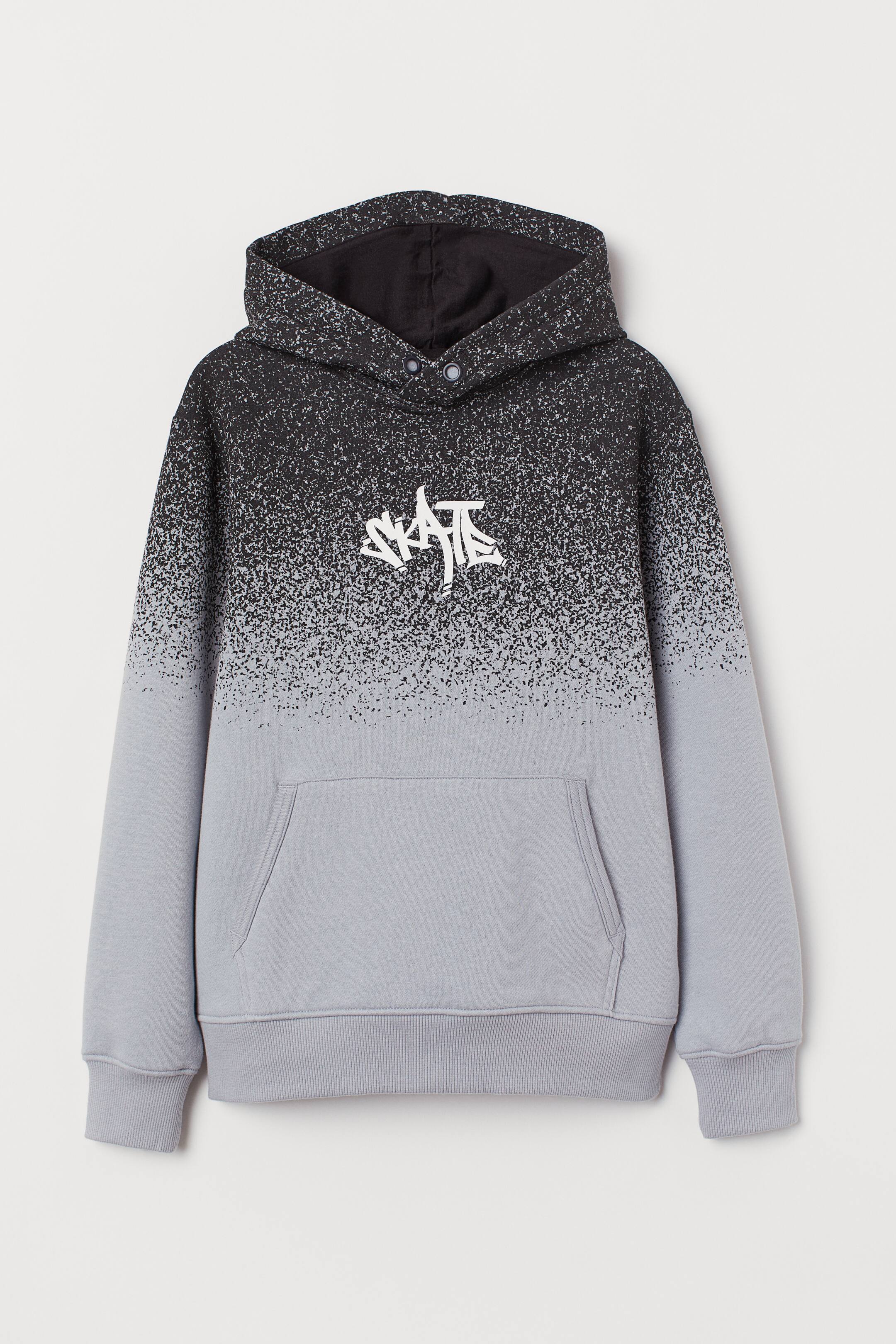View larger image: Printed hooded top - Grey/Speckled - Kids | H&M 1