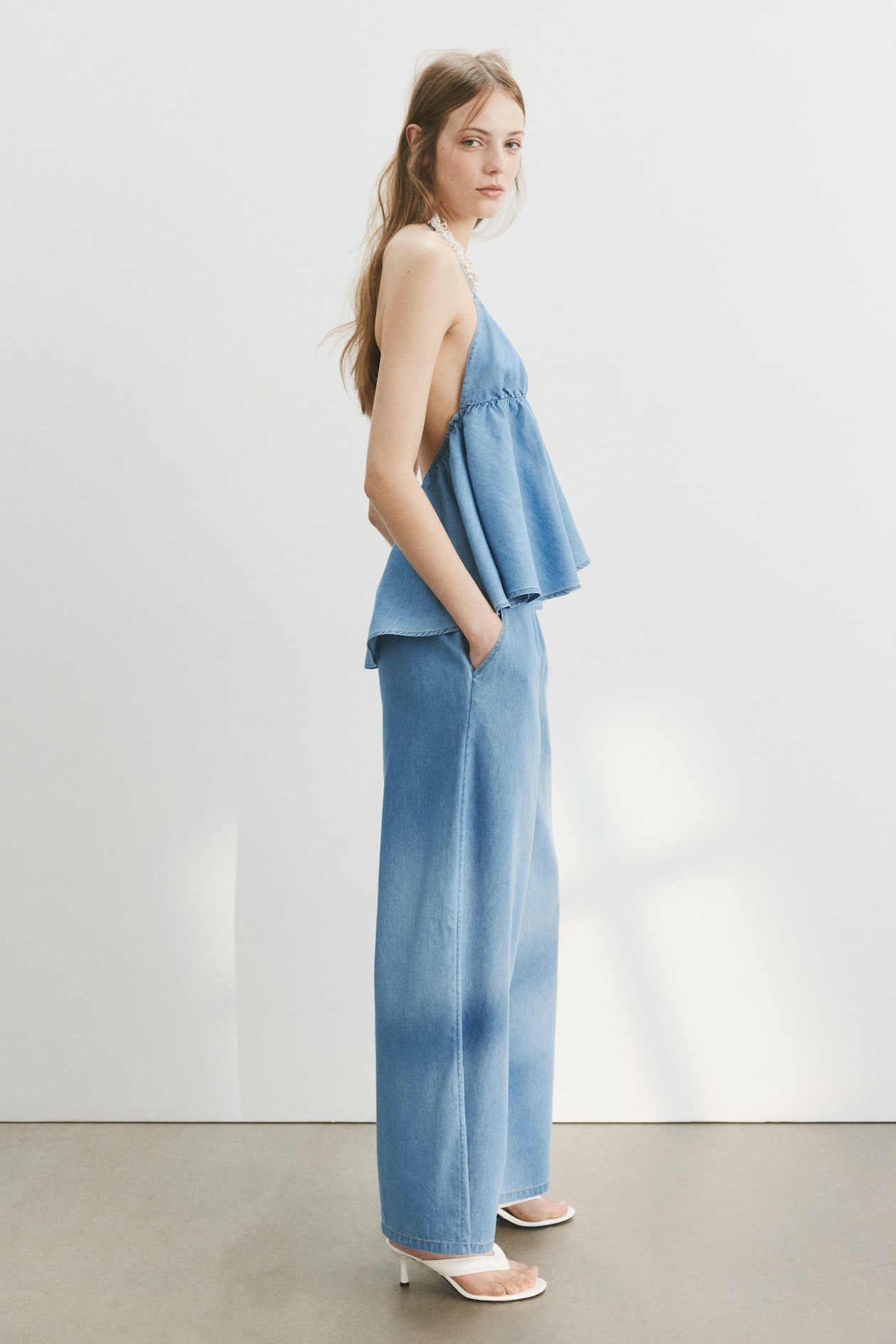Denim Halterneck Top - image 3
