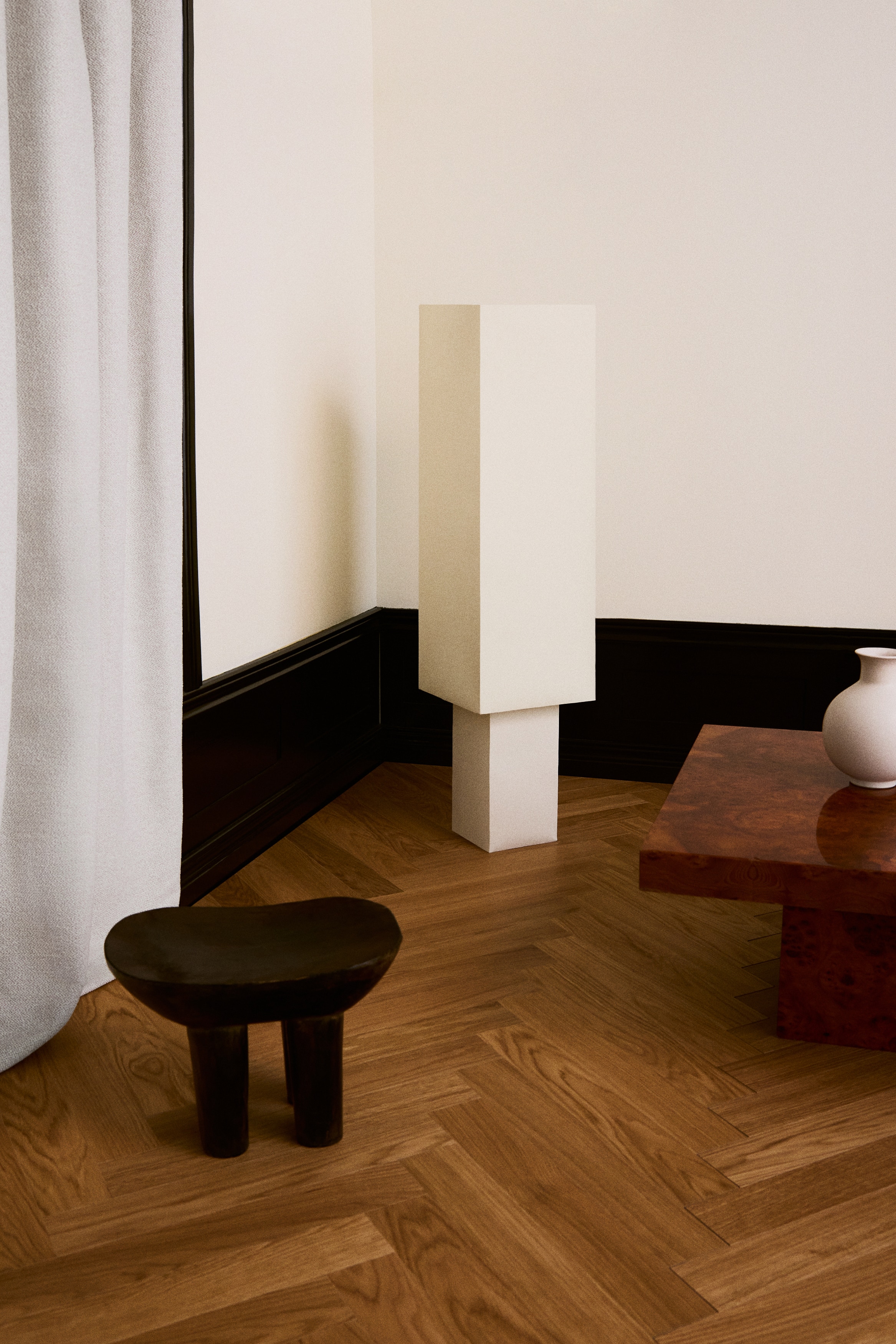 Geometryczna lampa podłogowa - Jasnobeżowy