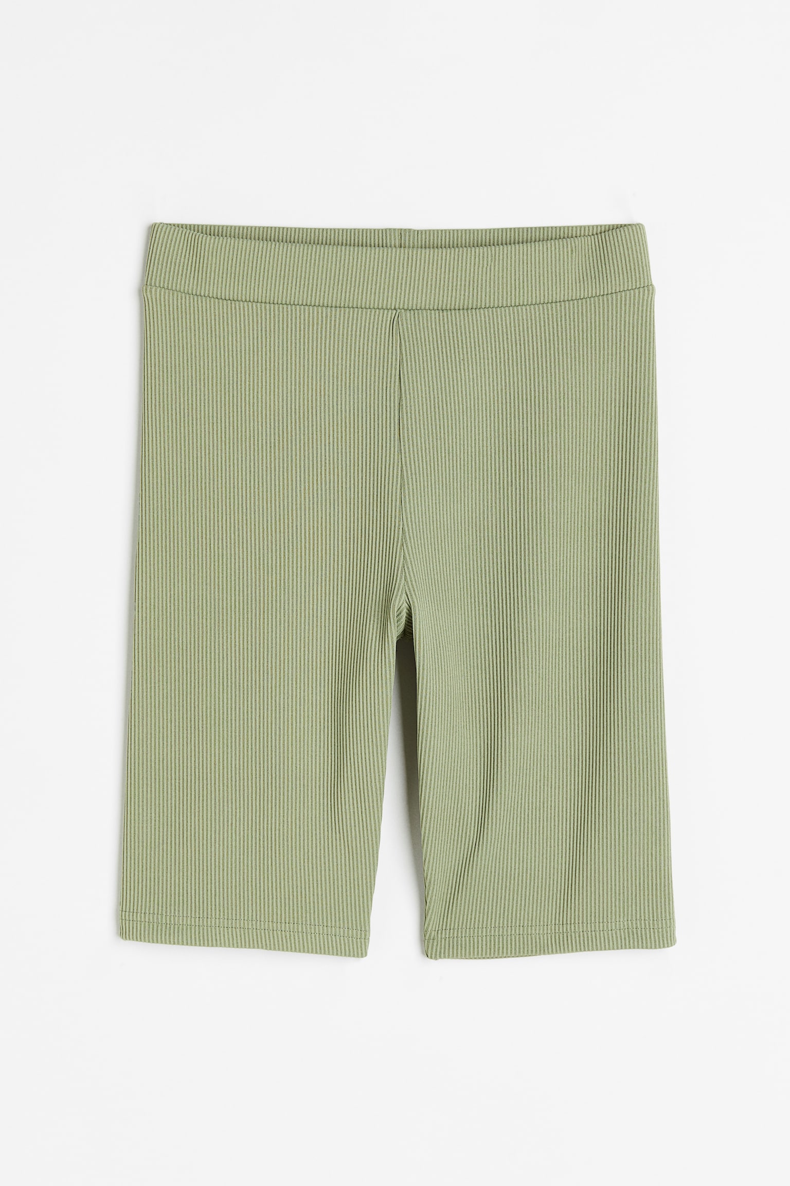 Ribbed biker shorts - Light khaki green/Black/Black/Light khaki green - 1