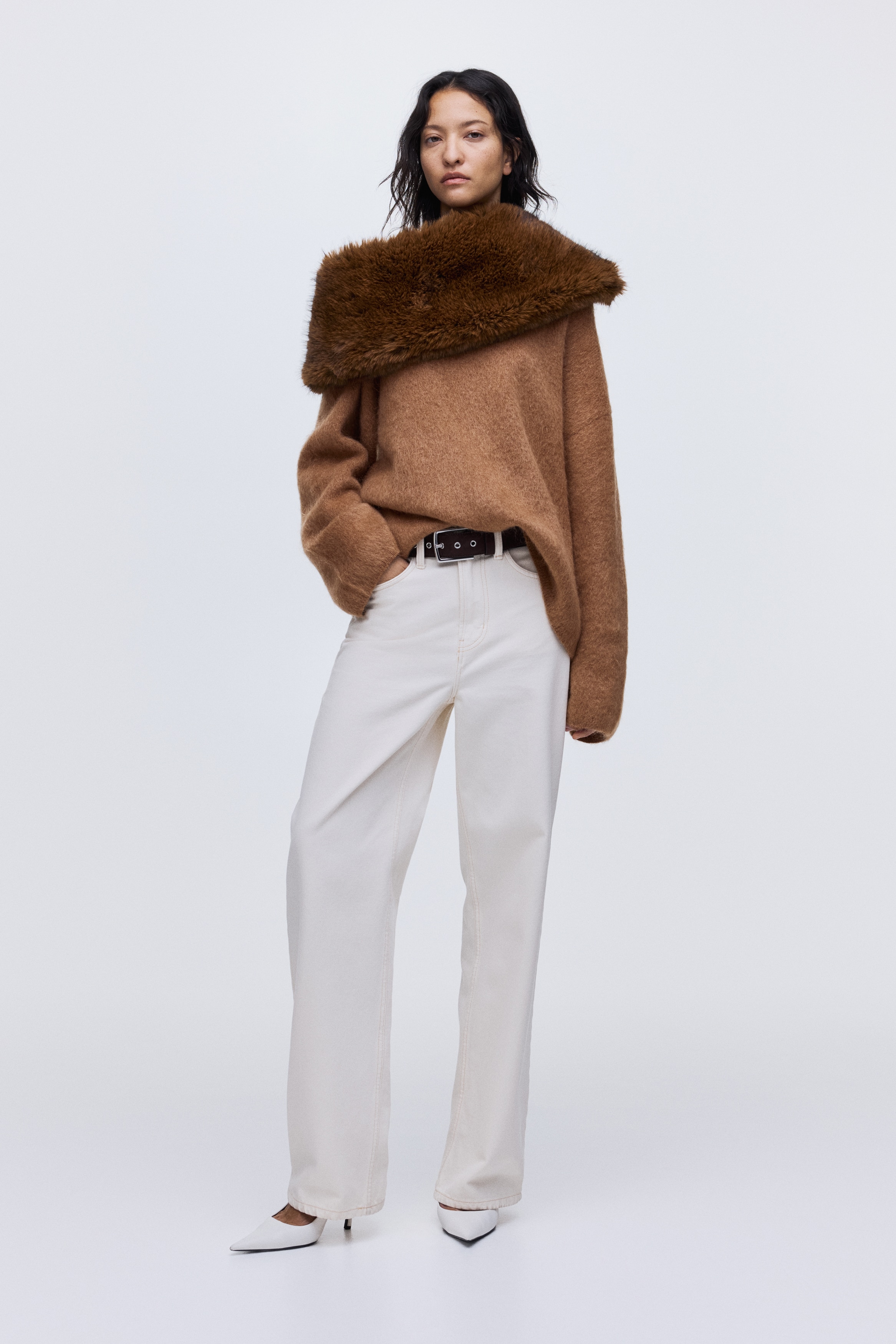 Oversized mohair-blend jumper