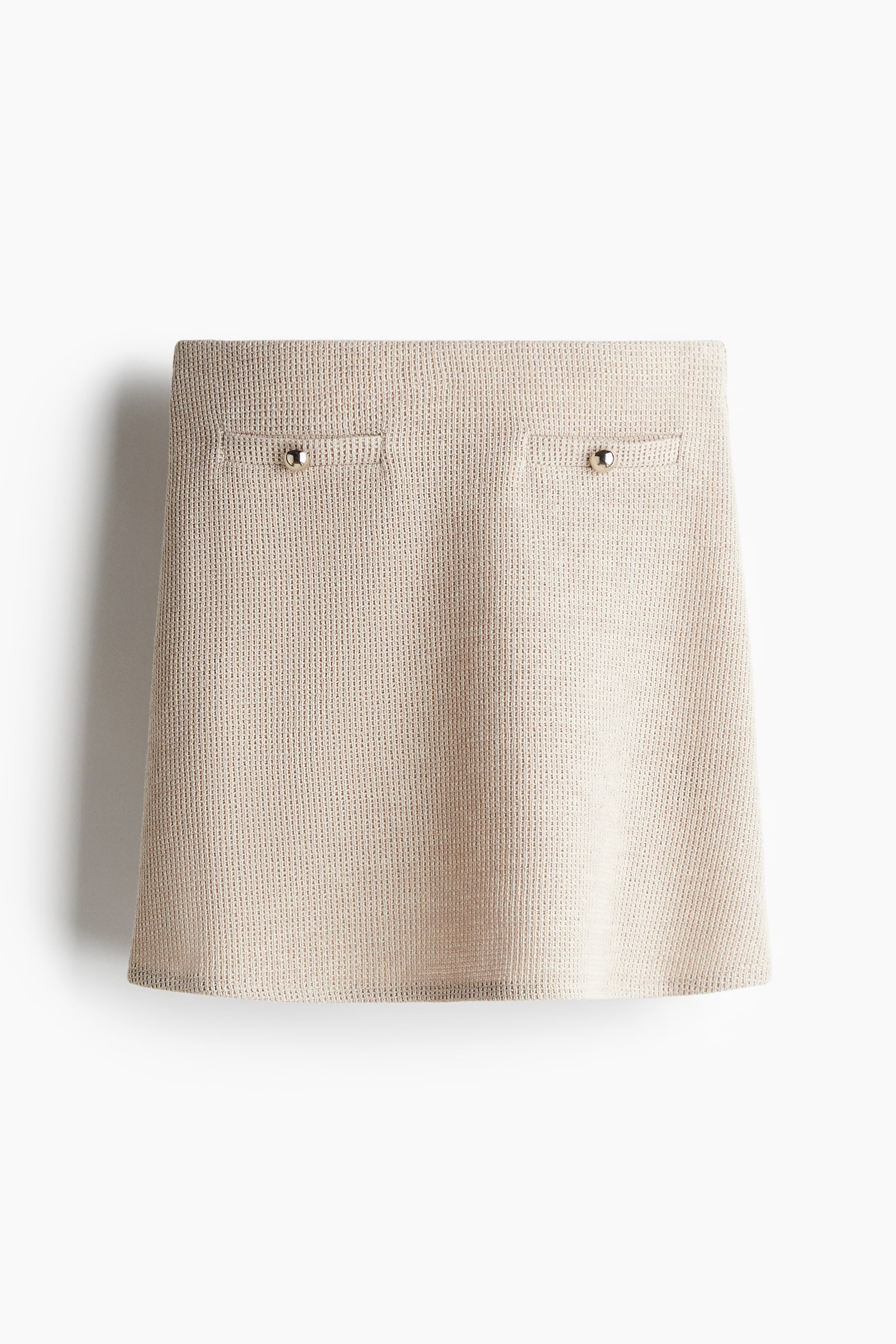 Textured-knit mini skirt - Beige - 2