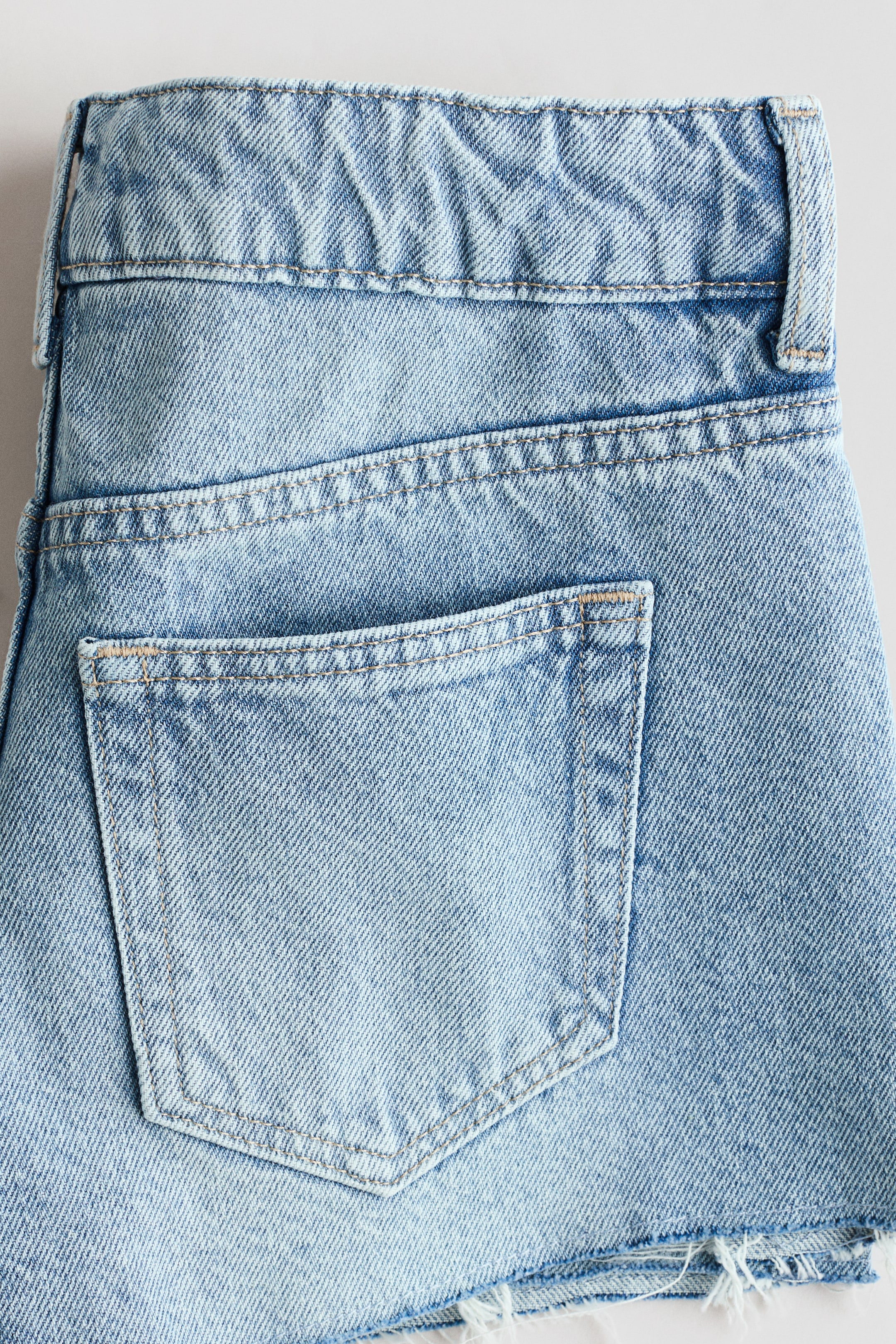Embroidered-Detail Denim Shorts