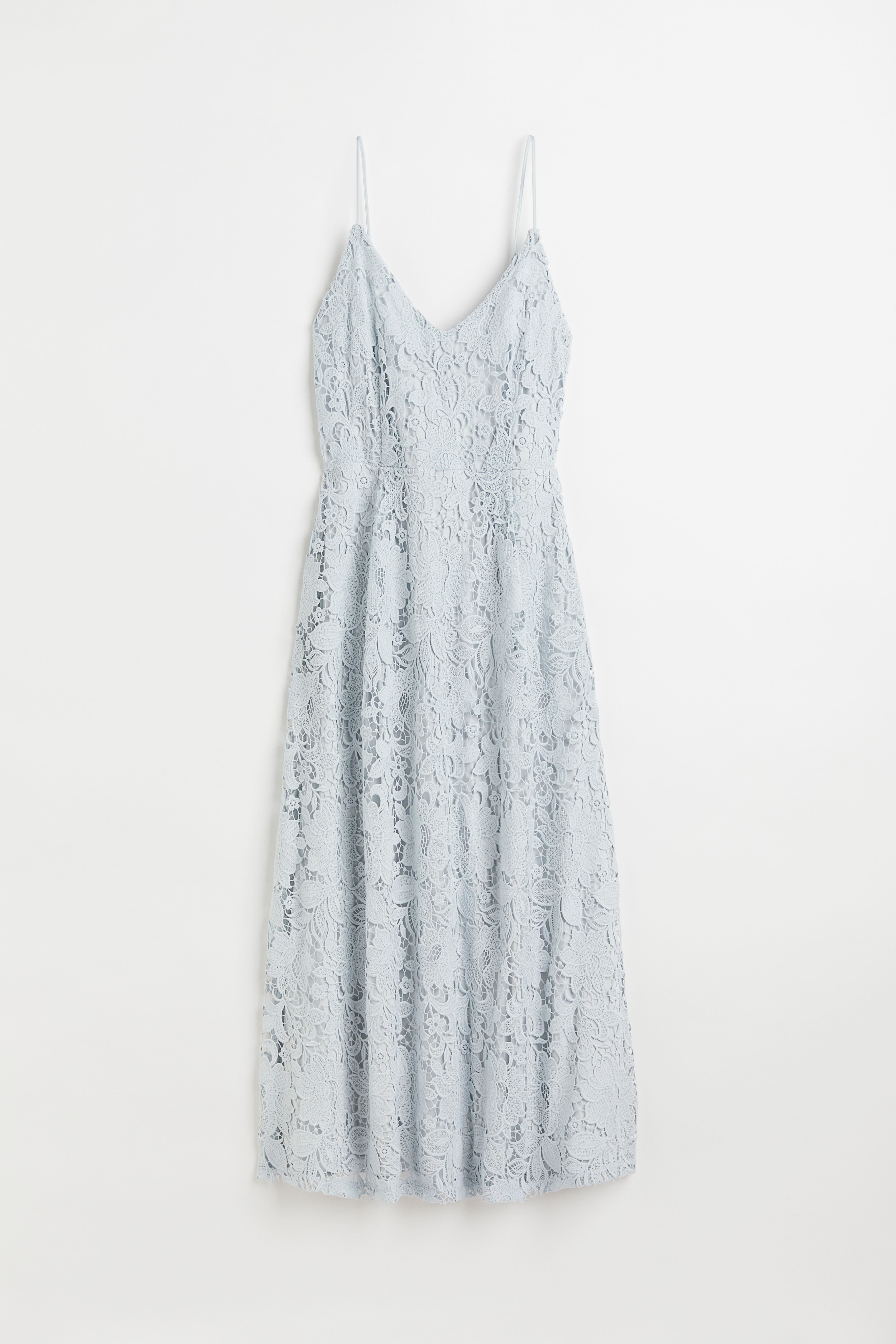 Lace V-neck Dress - V-neck - Sleeveless - Light blue - Ladies | H&M US