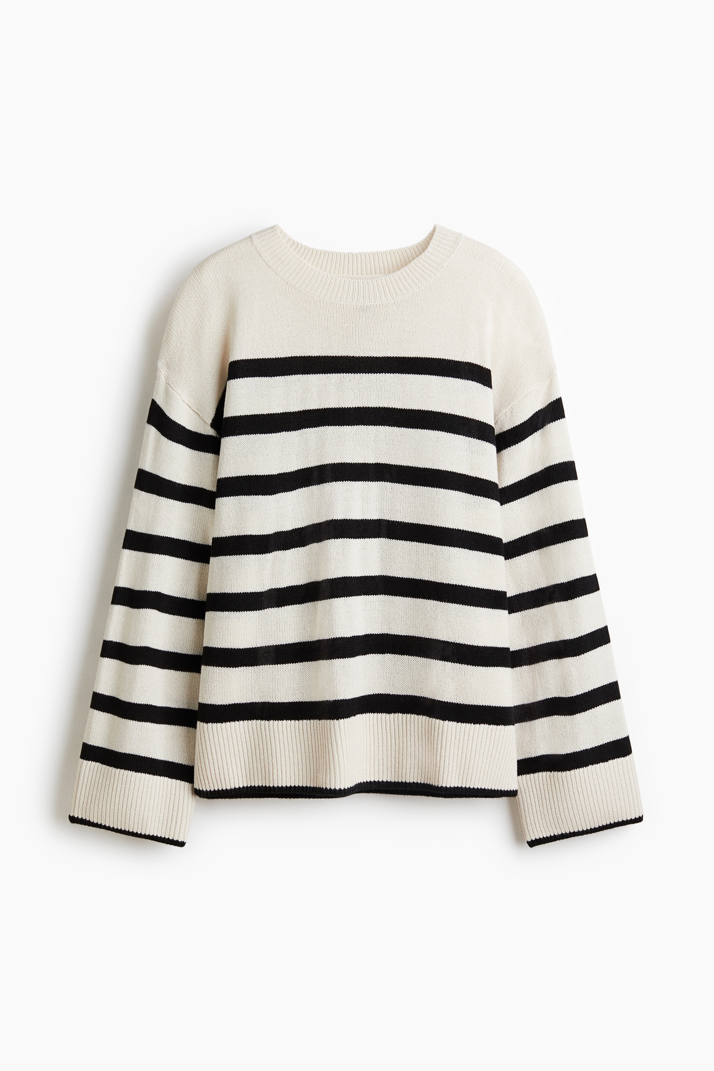 Pull - Beige clair/rayé/Noir/Bleu marine/rayé