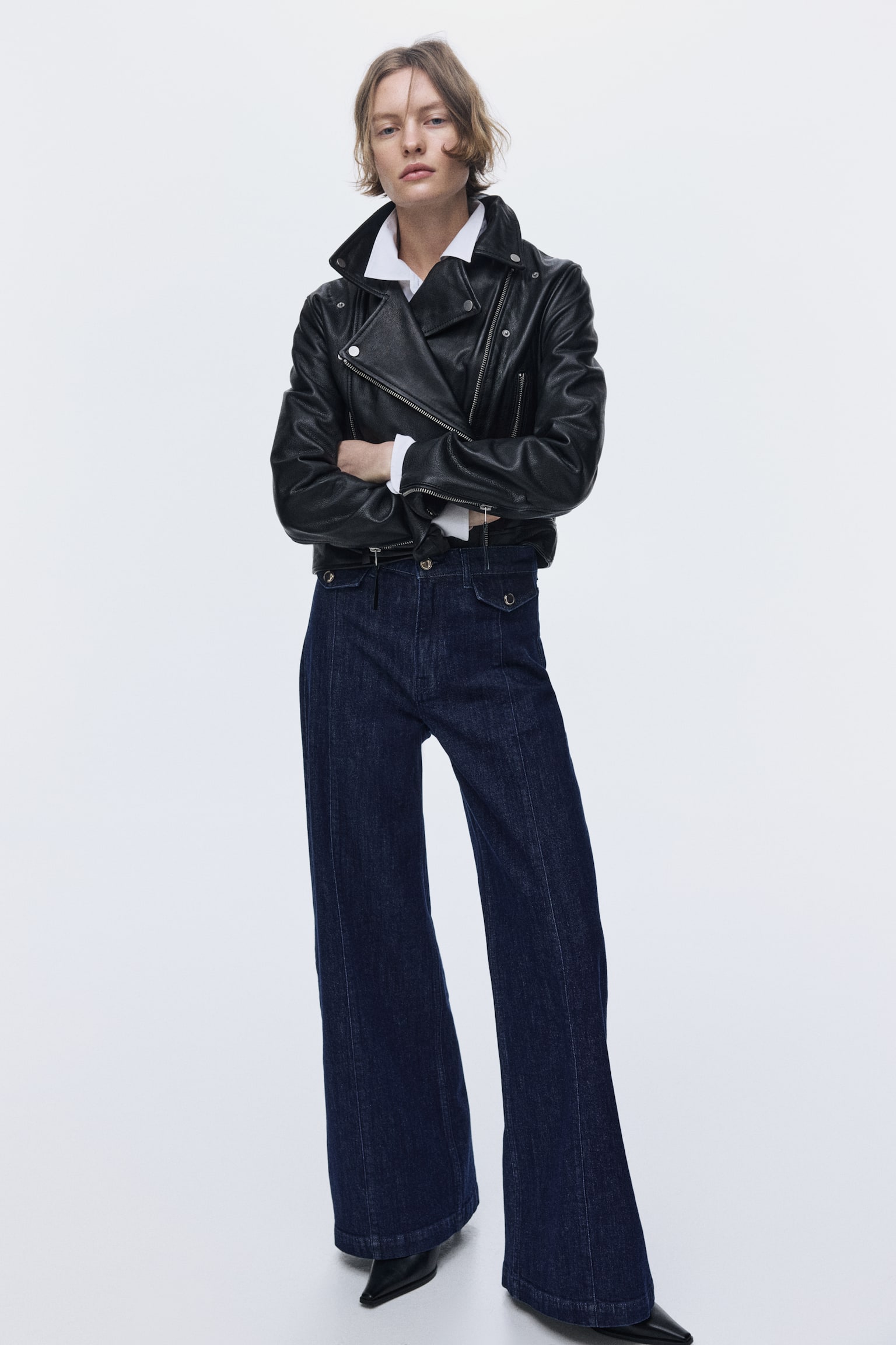 Wide High Jeans - Dark denim blue/Dark denim blue - 4