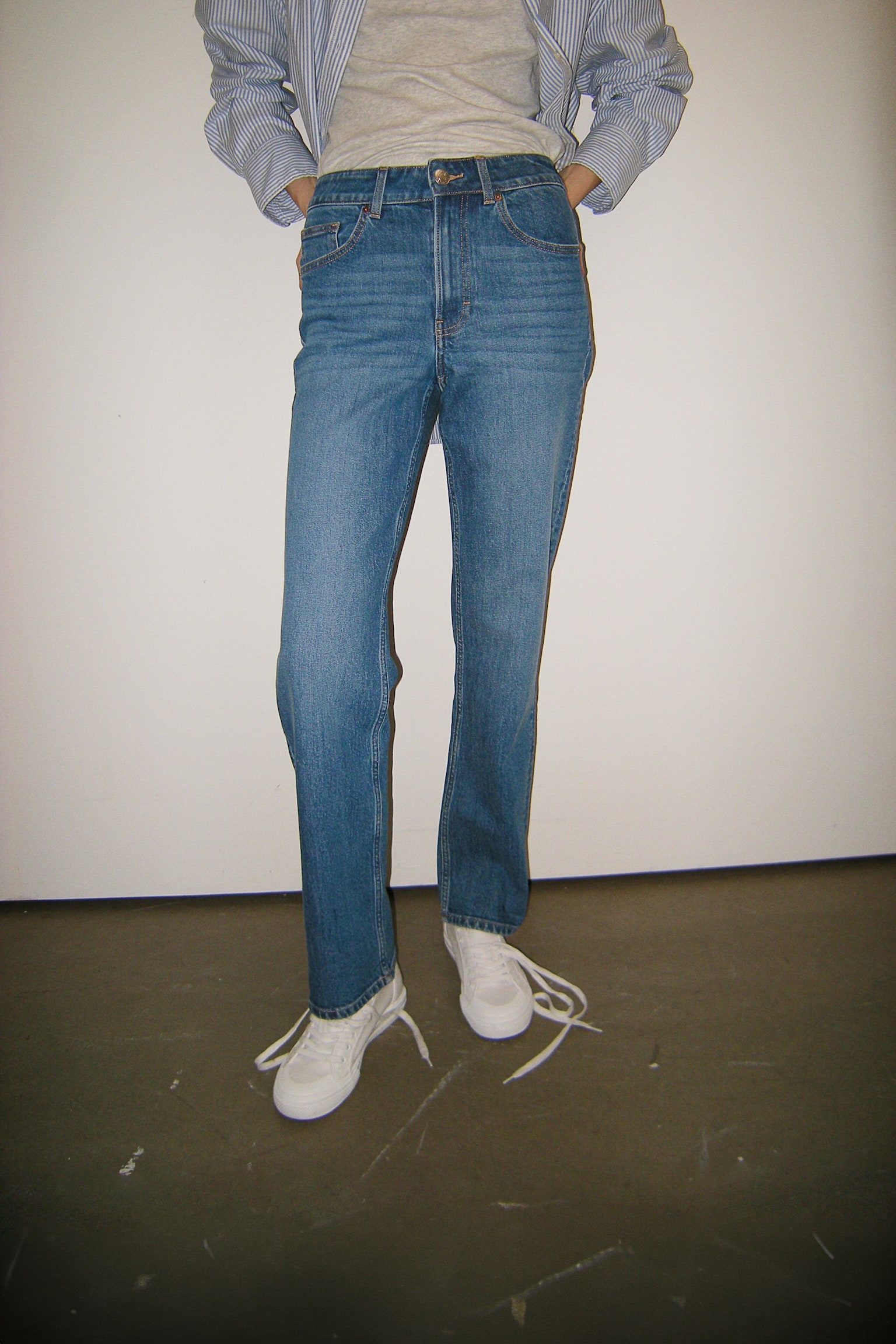 Slim High Jeans - Denim blue/Black/Cream/Light denim blue - 4