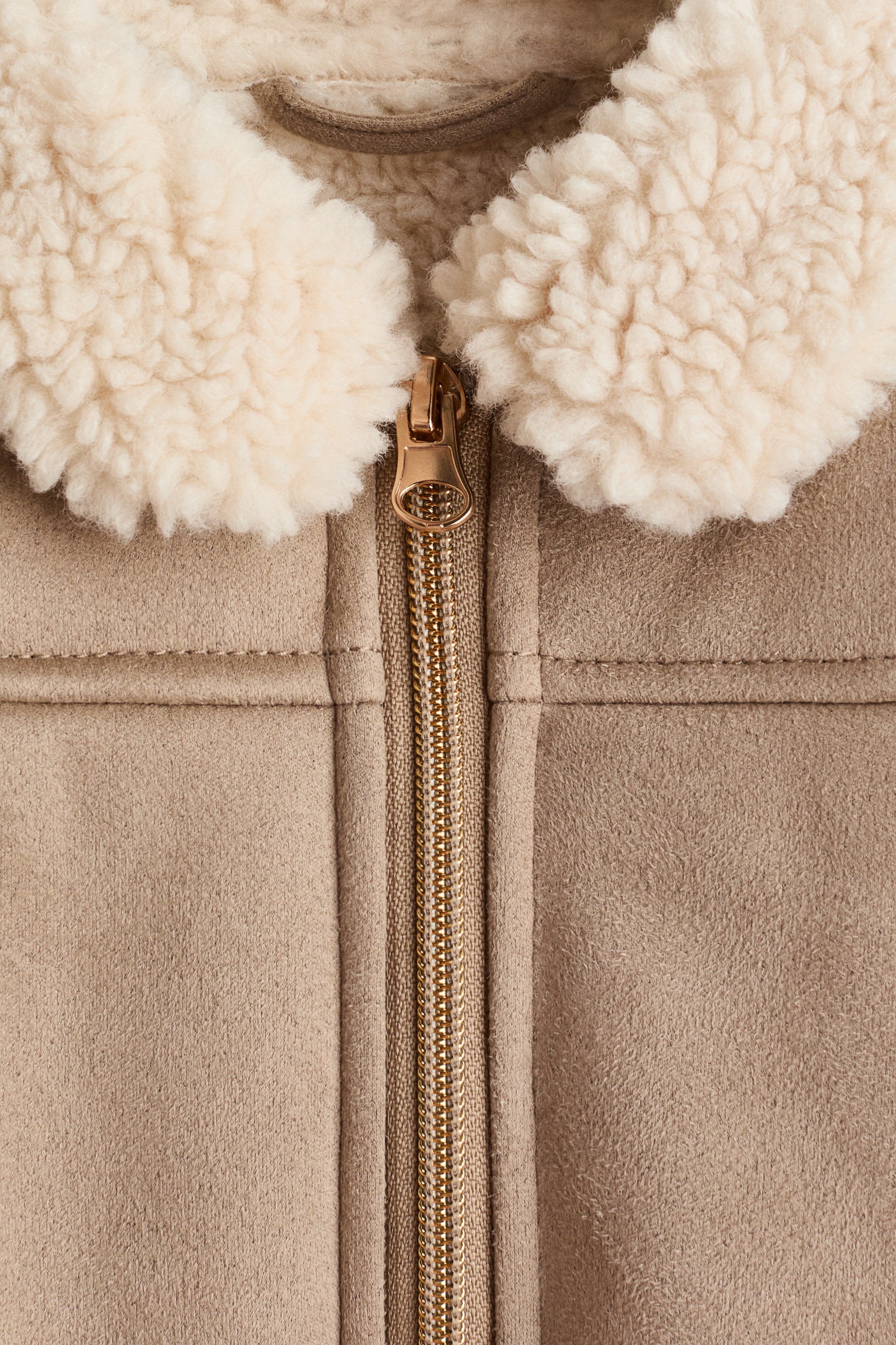 Jacket with Teddy Fleece Details