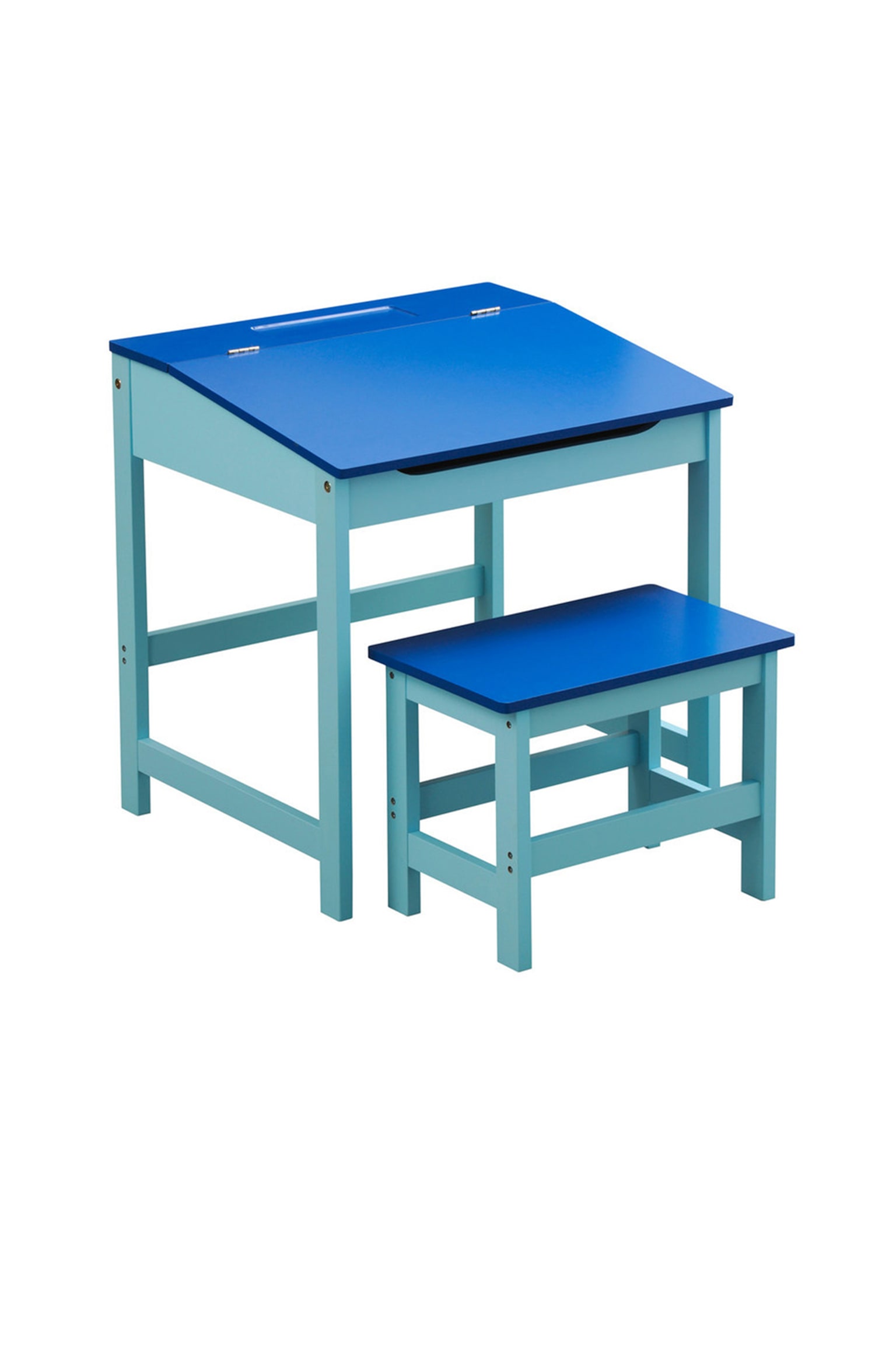 Kids Desk And Stool - Blue/White/Pink - 1