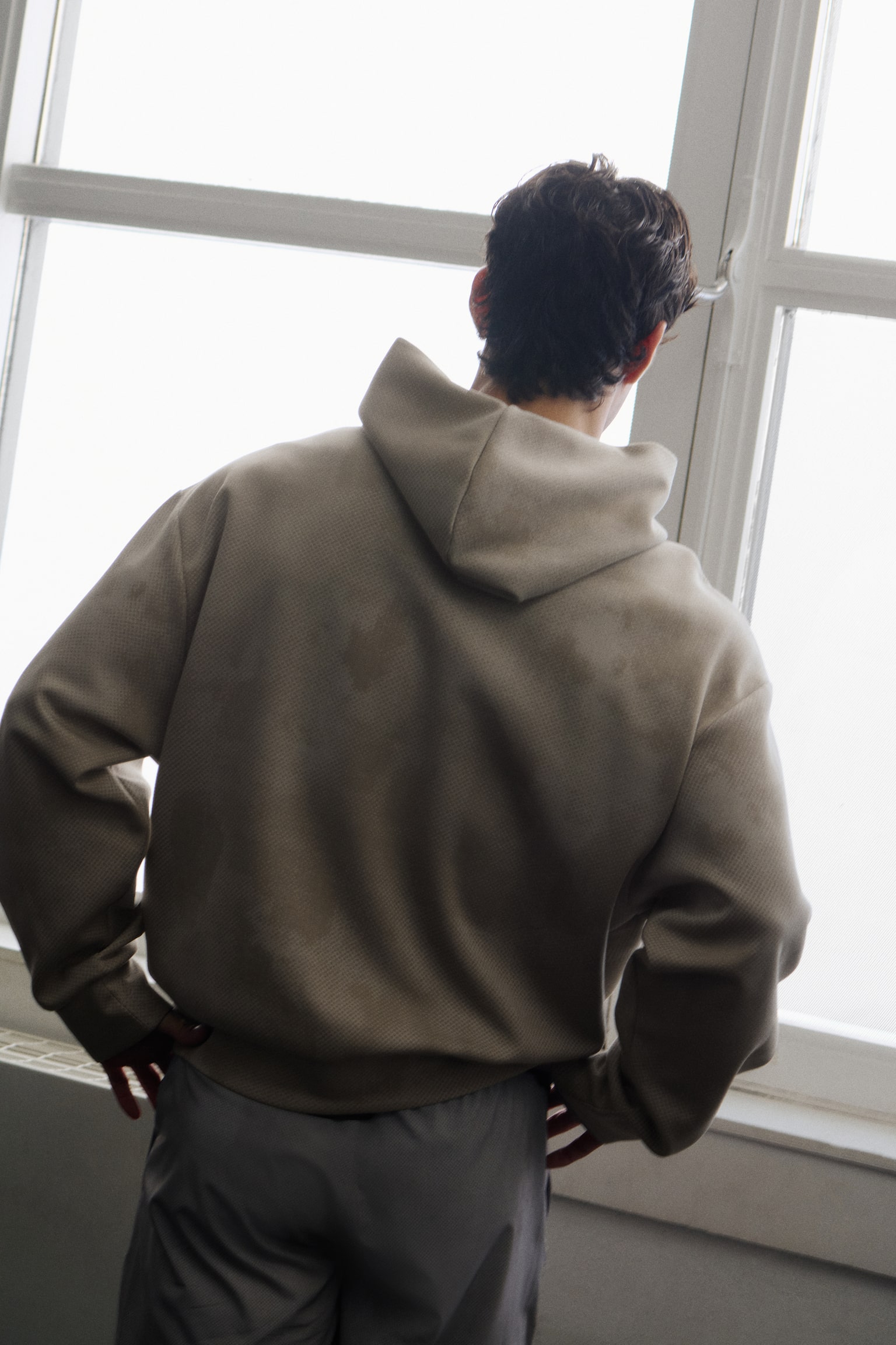 Oversized Fit Sport hoodie with DryMove™ - Beige/Patterned/Dark pink - 6