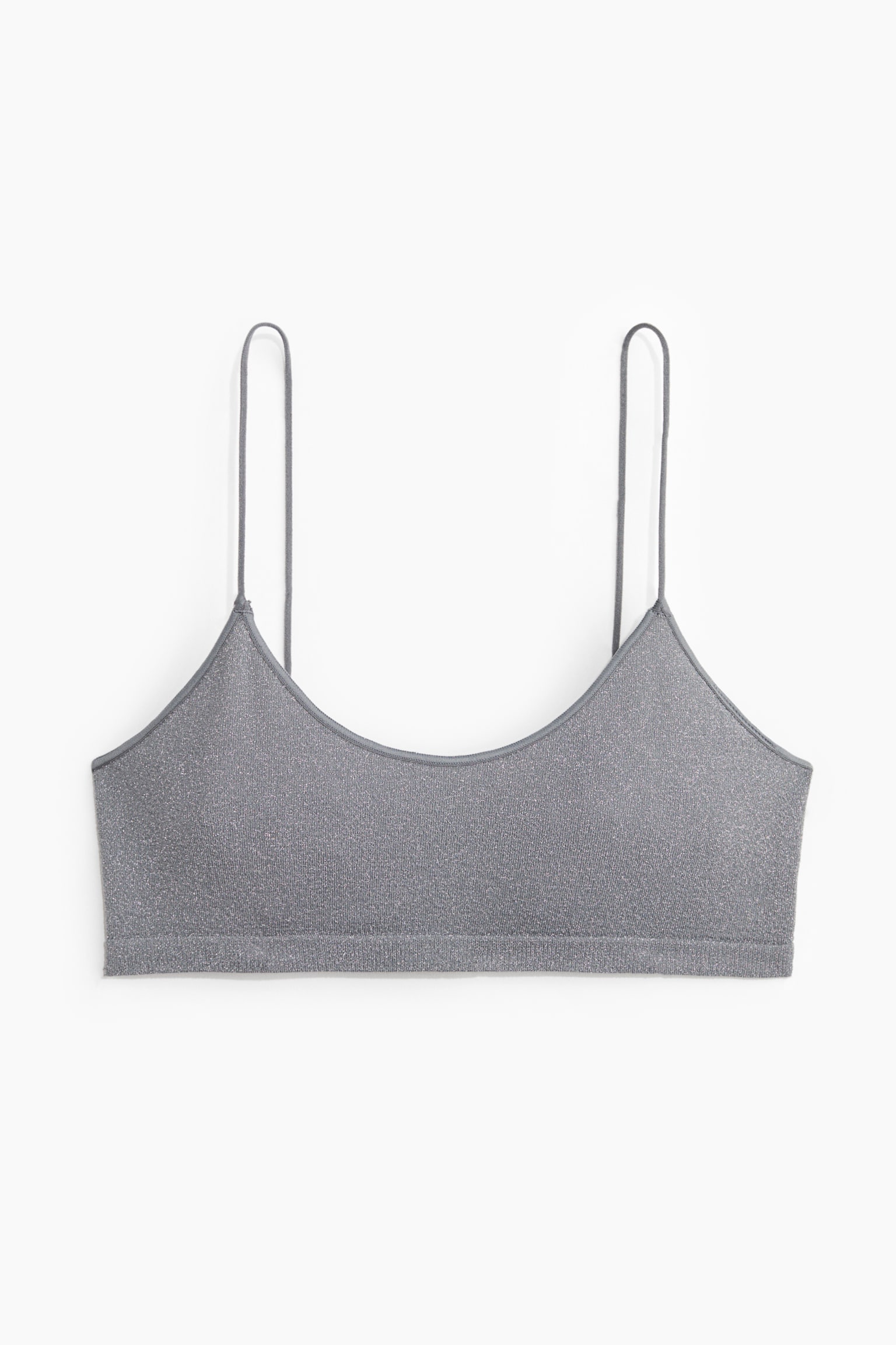 Glittery seamless soft bra - Grigio - 2