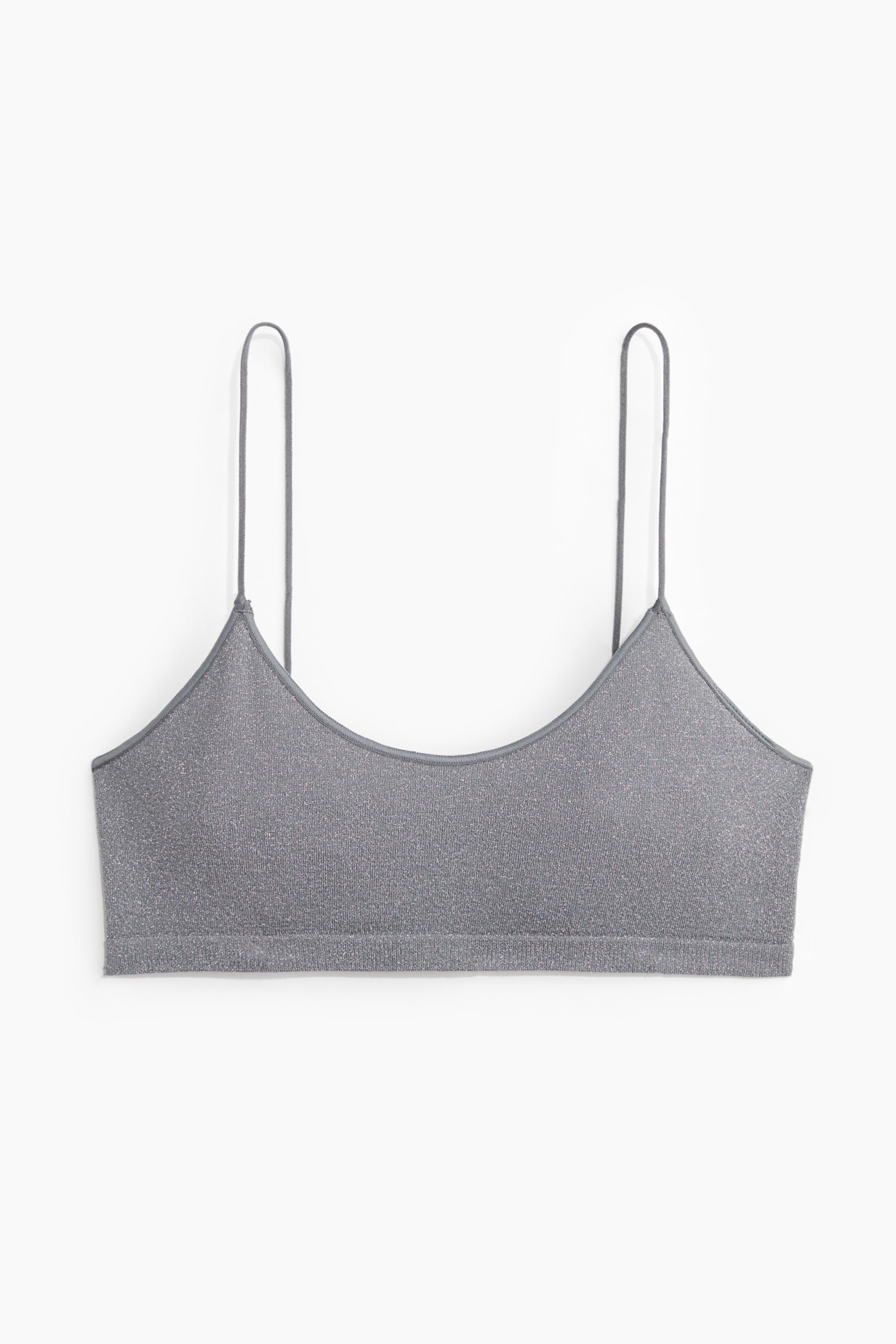 View larger image: Glittery seamless soft bra - Grey | H&M AU 4