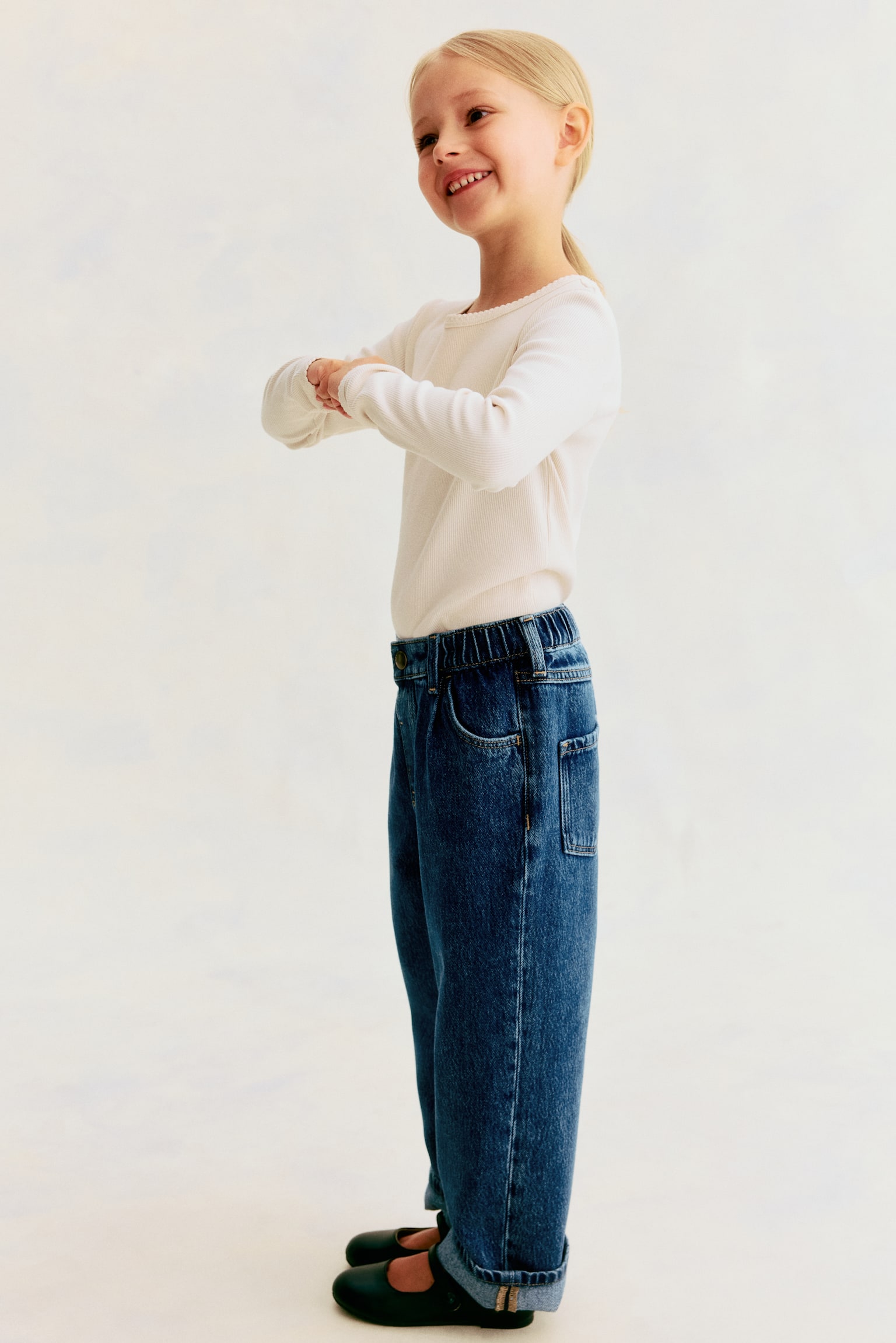 Джинсы H&M Wide-Leg, цвет: Синий — фото 4