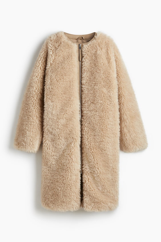Женские куртки H&M Teddy Fleece Coat