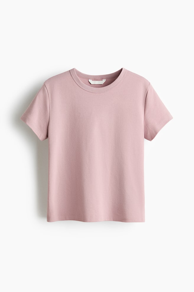 Cotton T-shirt - Old rose/White/Yellow/Striped/Black/Light beige/Black striped/Burgundy/Blue/Red/Dark grey marl - 1