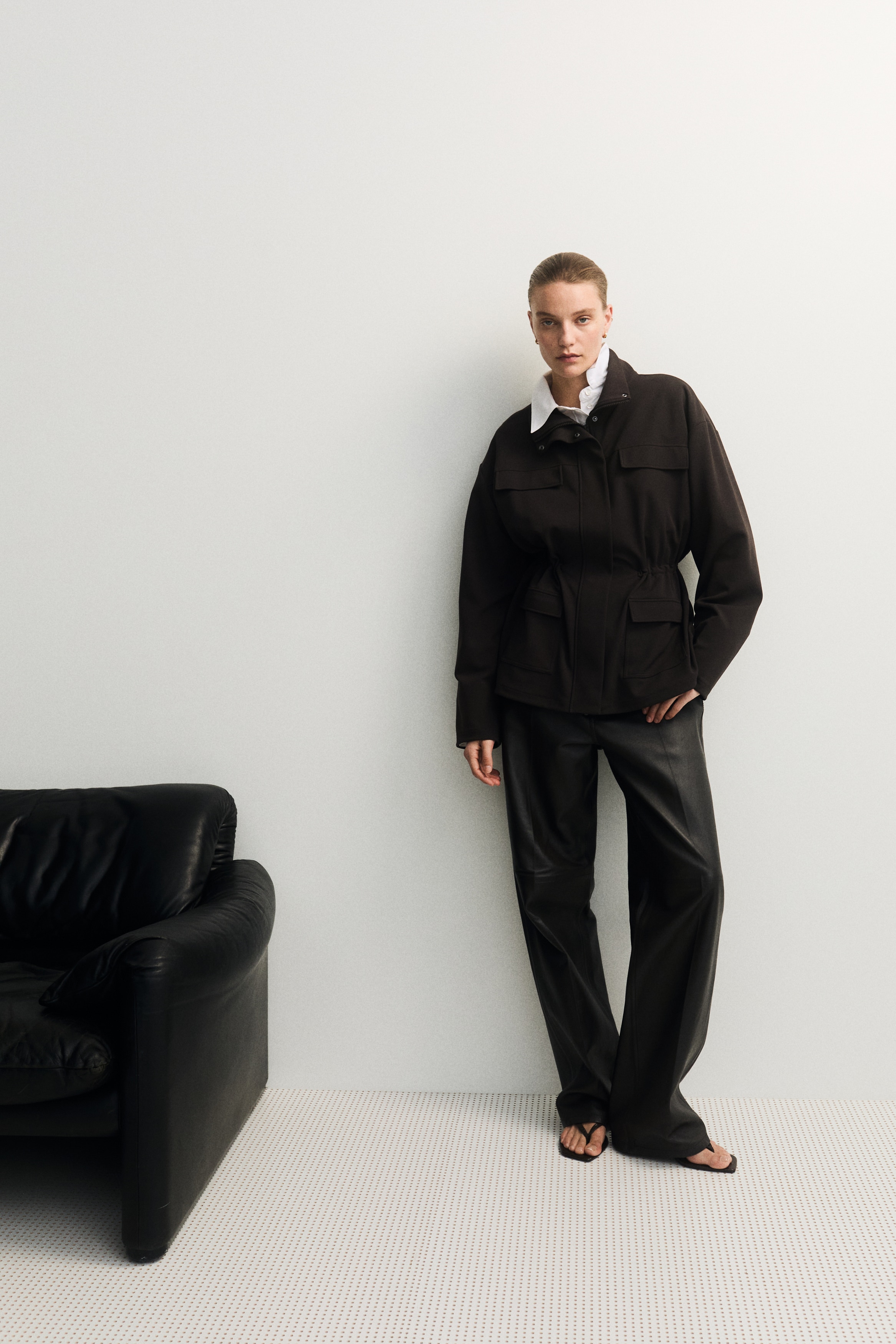 Μπουφάν από ζέρσεϊ ποντοστόφα - Σκούρο καφέ