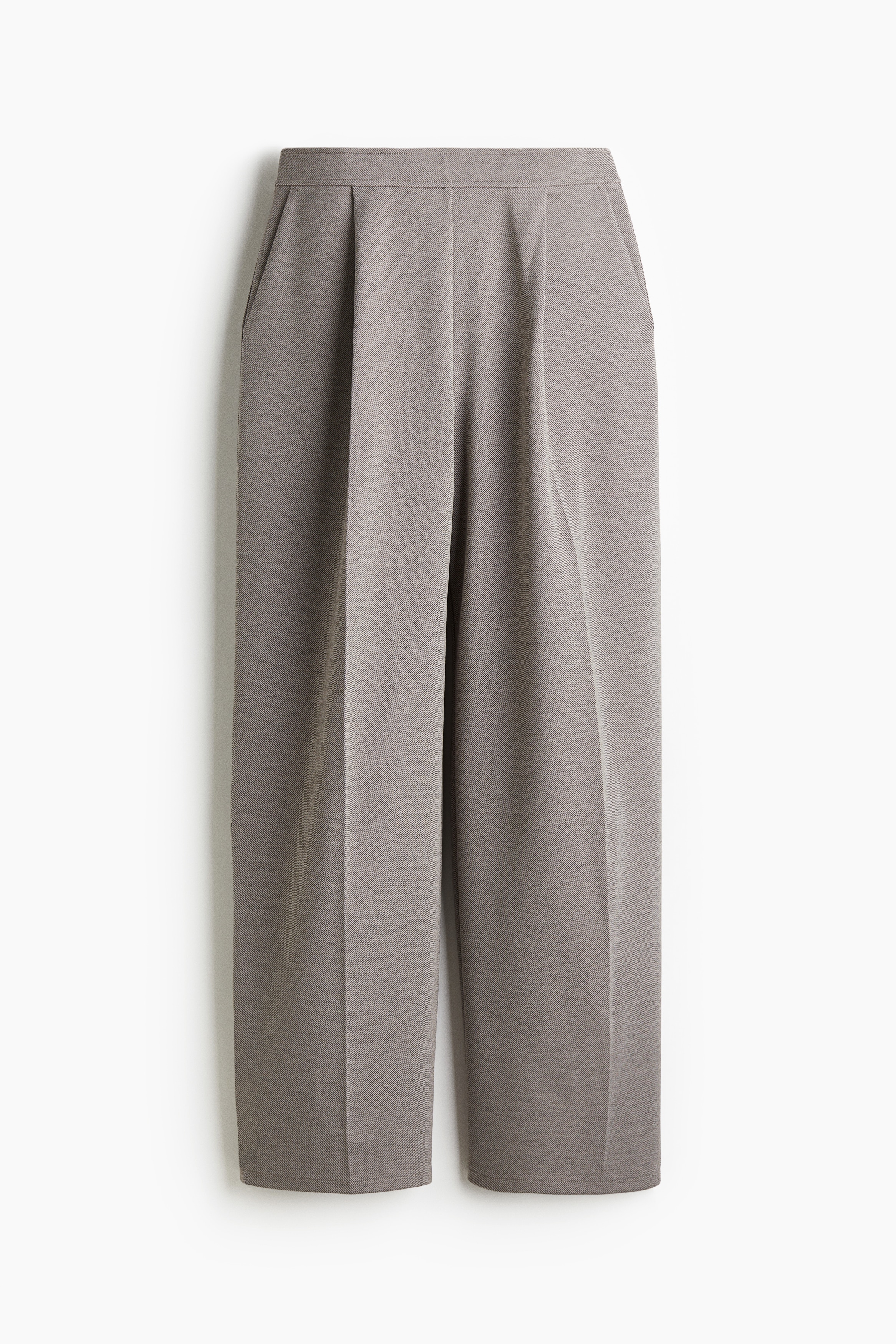 Wide-Leg Pants - Taupe melange/Dark gray melange/pinstriped/Black/Dark brown