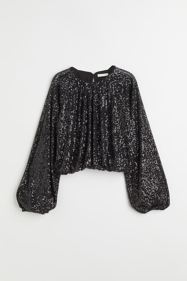 GRACE KARIN Camicetta Con Paillettes E Colletto Rialzato - Top Glitterato Per Feste, Club E Serate, Maniche Lunghe - Foto 9