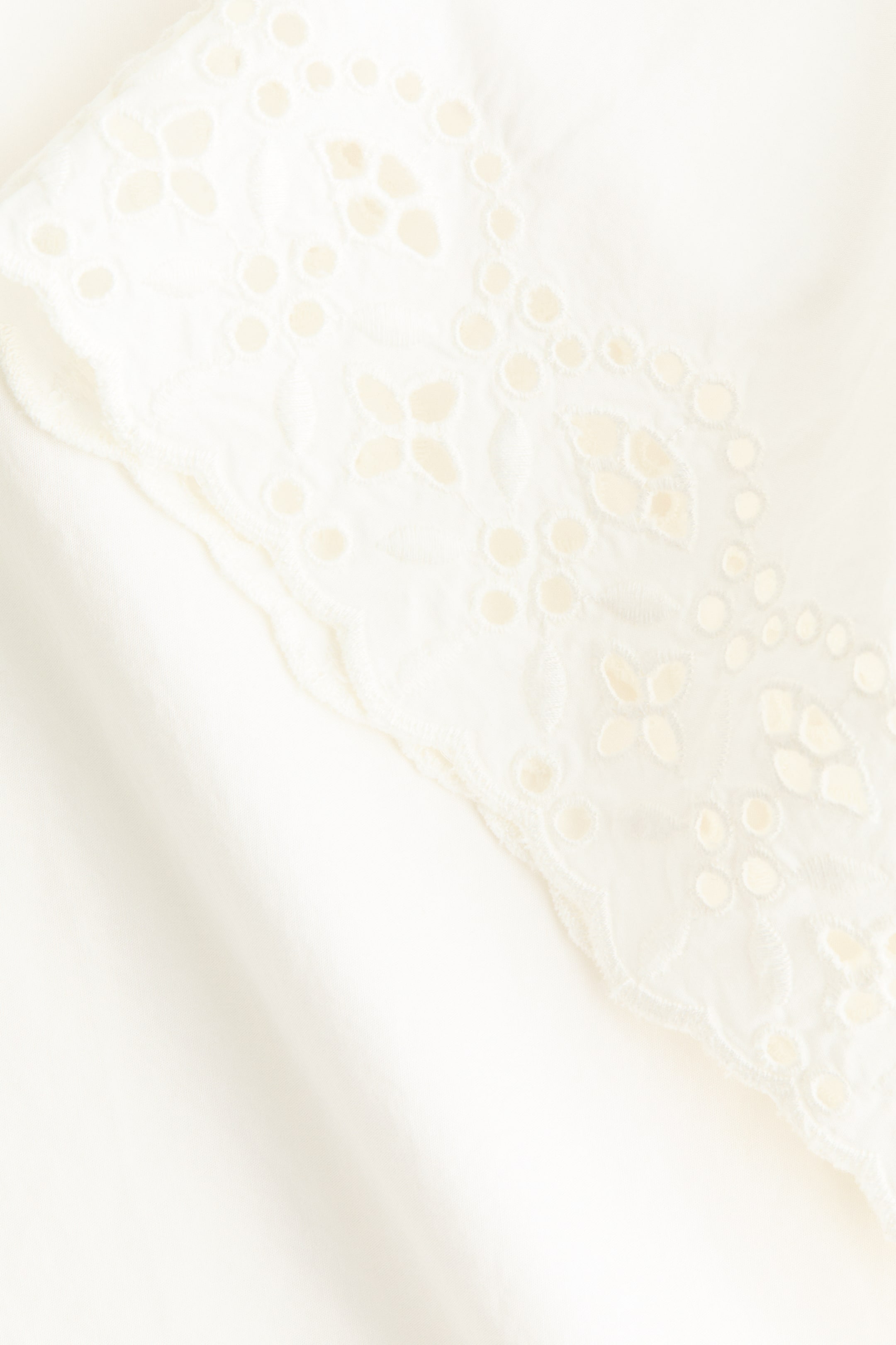 Cotton Pullover Shirt with Eyelet Embroidery