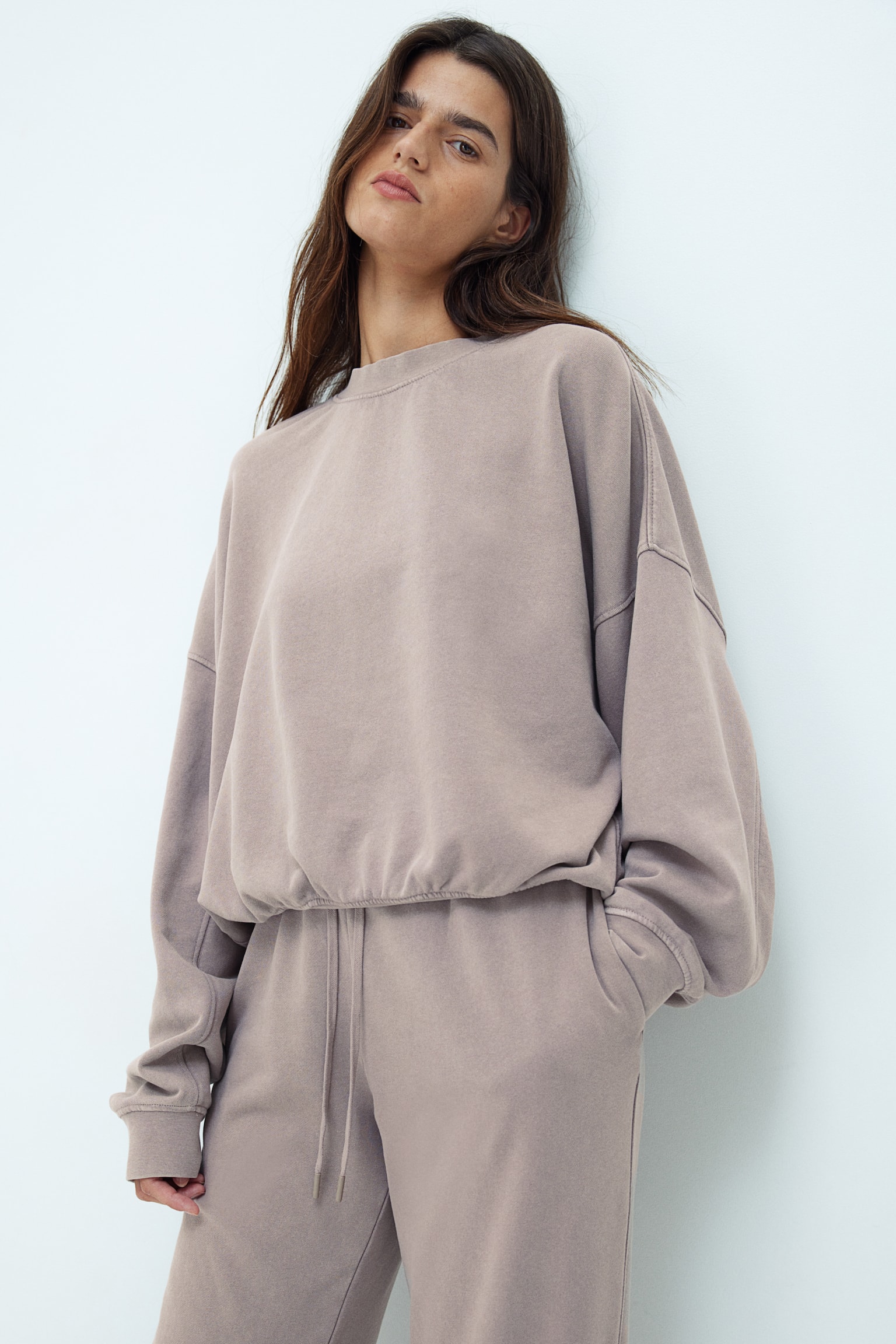 Oversized sweatshirt - Beige/Light grey - 4