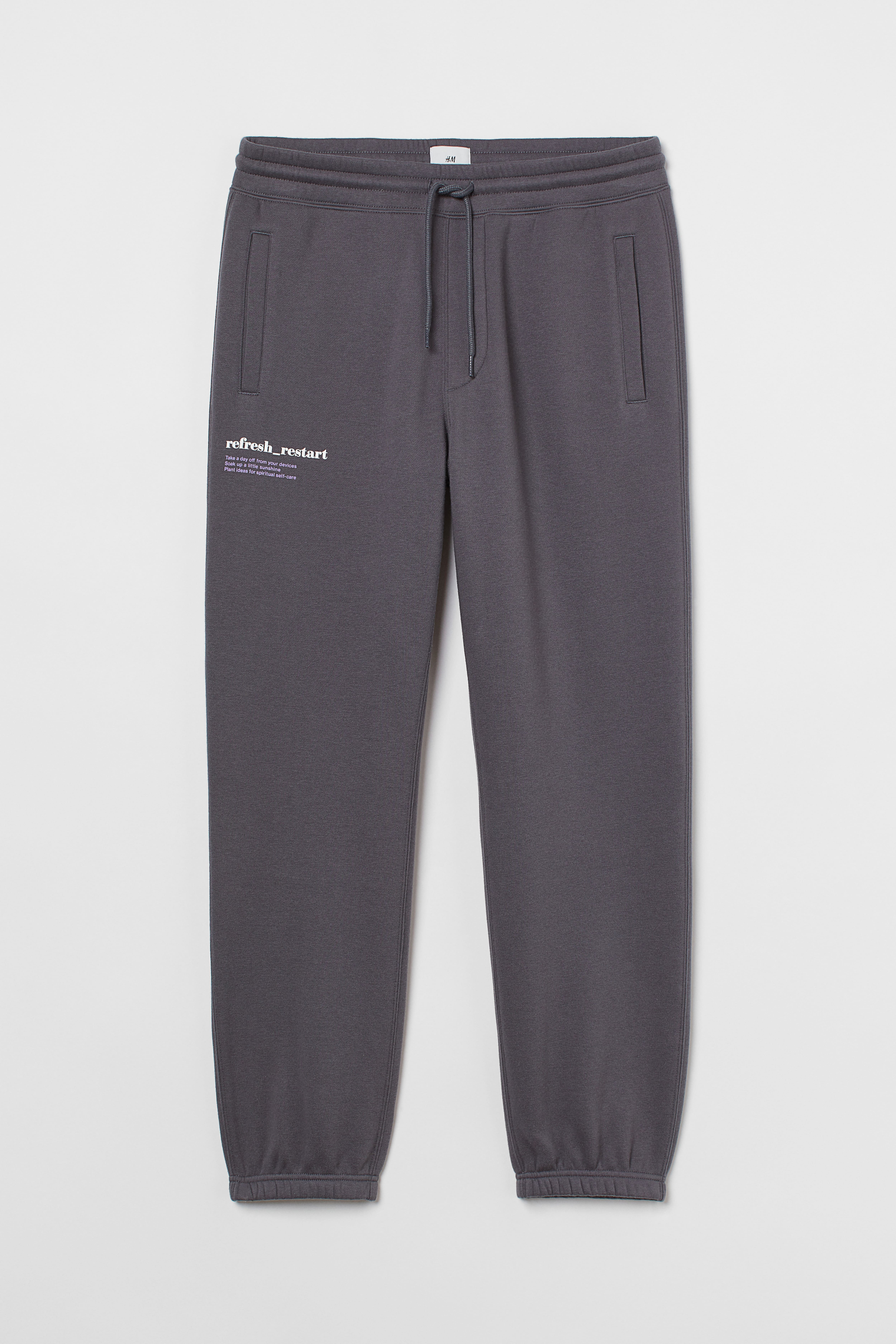 H&m mens grey joggers best sale