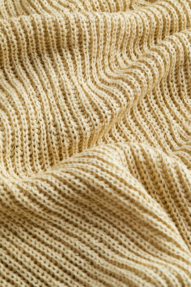 Rib-knit silk-blend dress - Light yellow/Black - 4