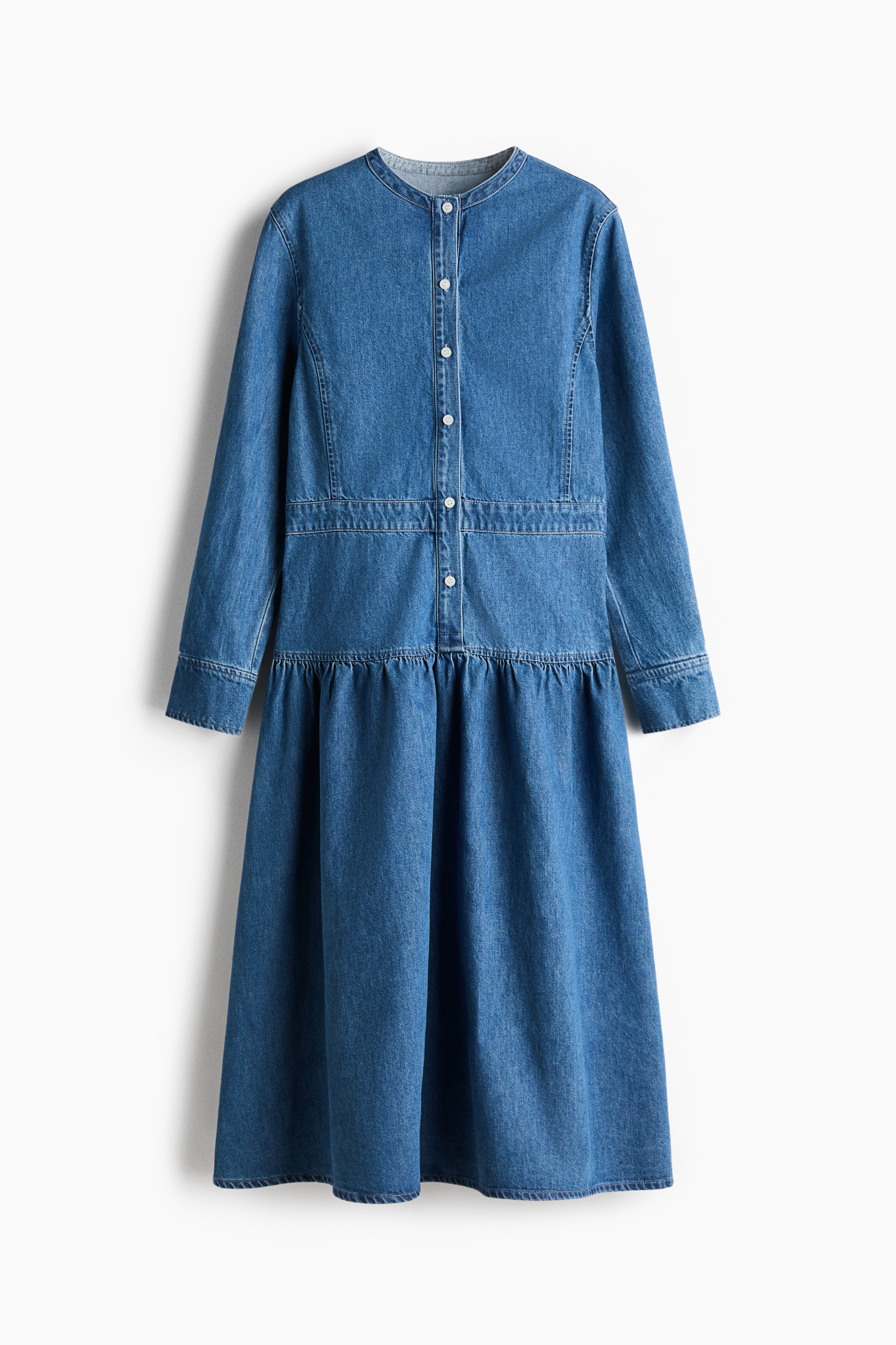 デニムミディワンピース - デニムブルー