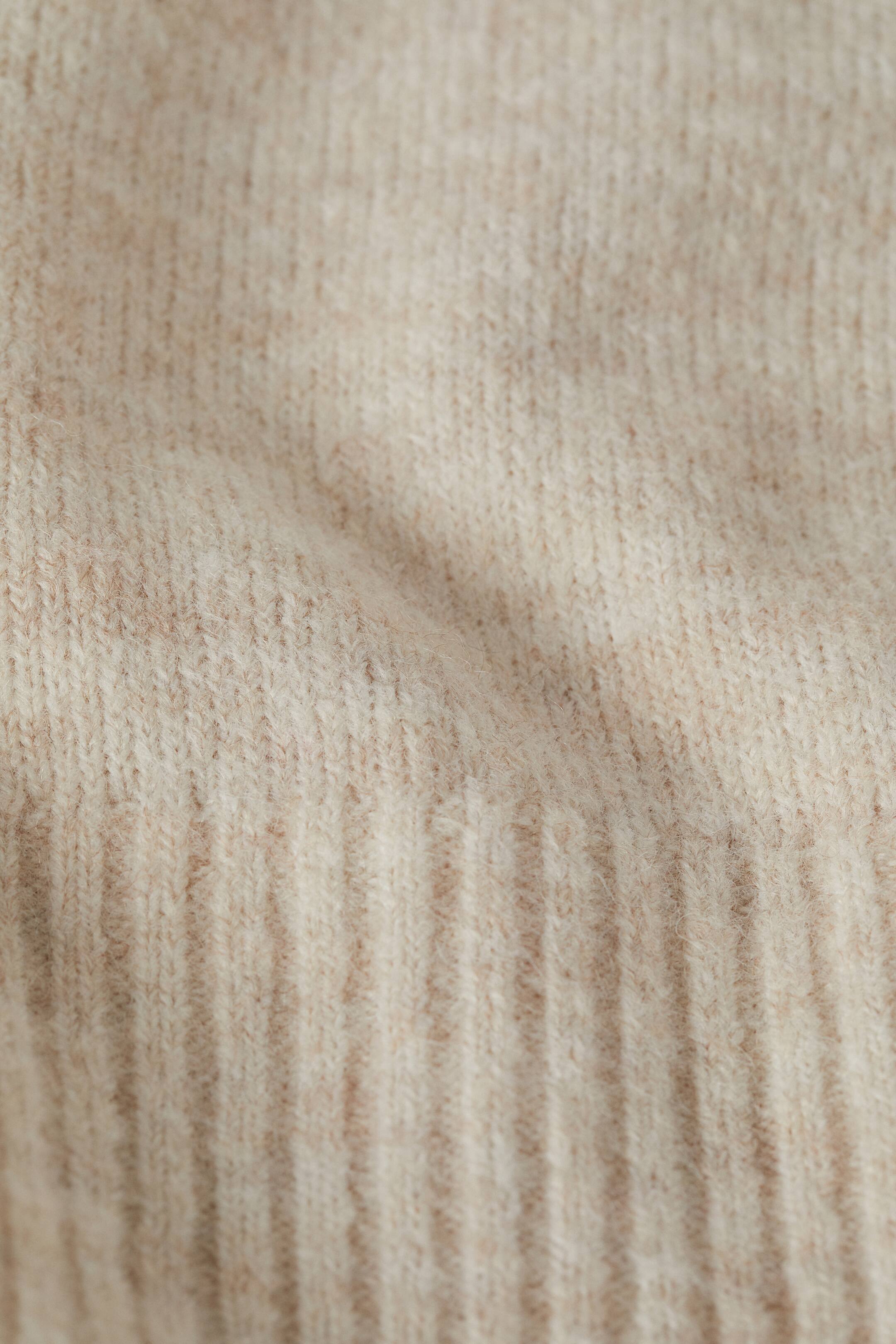 Fine-knit jumper - Round neck - Long sleeve - Light beige marl - Ladies ...