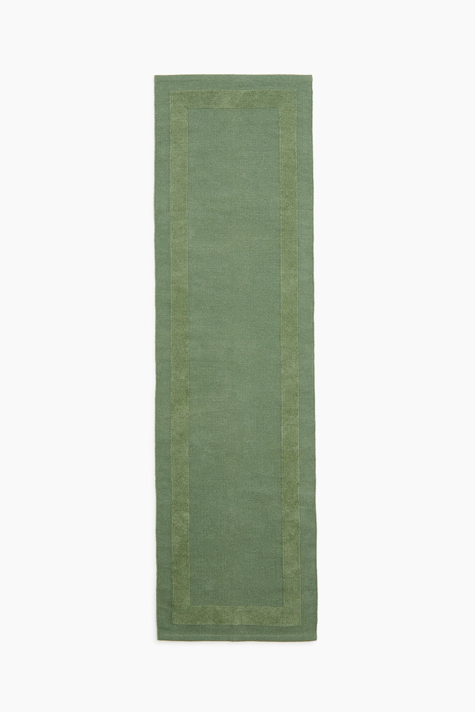 Flat weave cotton runner rug - Moss green/Light beige/Beige - 5