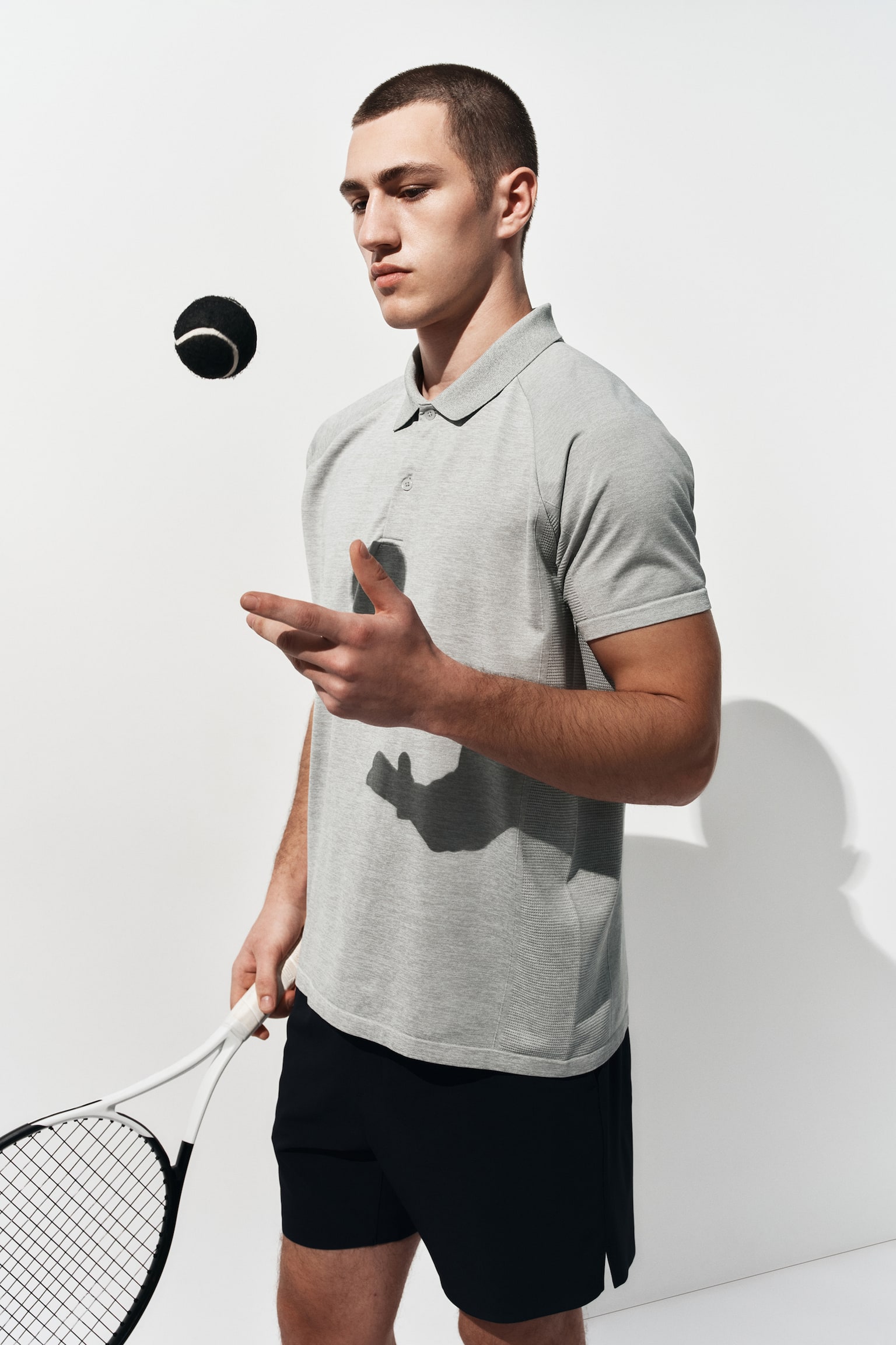 Regular Fit Tennis T-shirt with DryMove™-Light grey marl - 1