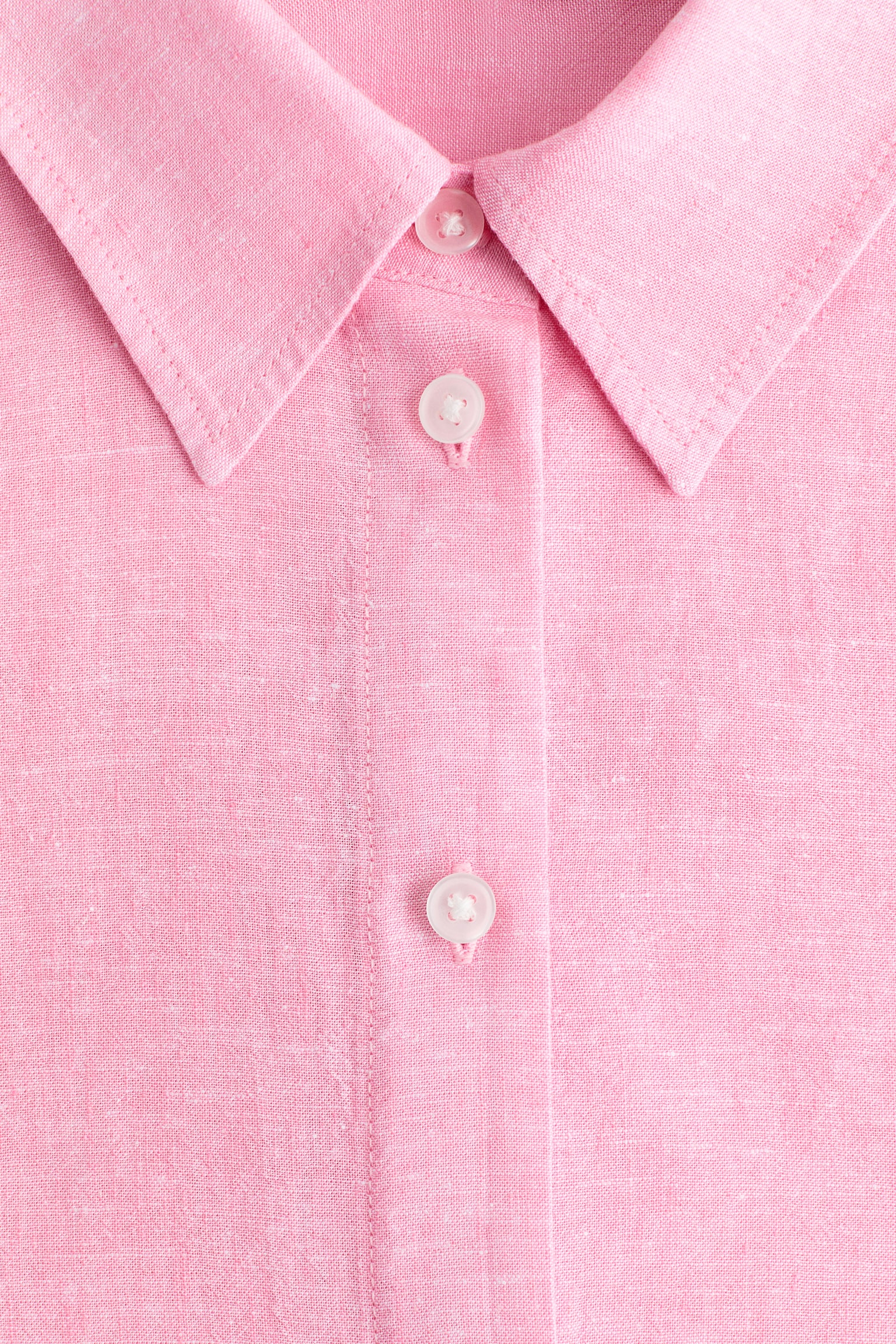 Oversized linen-blend shirt - Light pink/Blue/Striped/Blue - 5