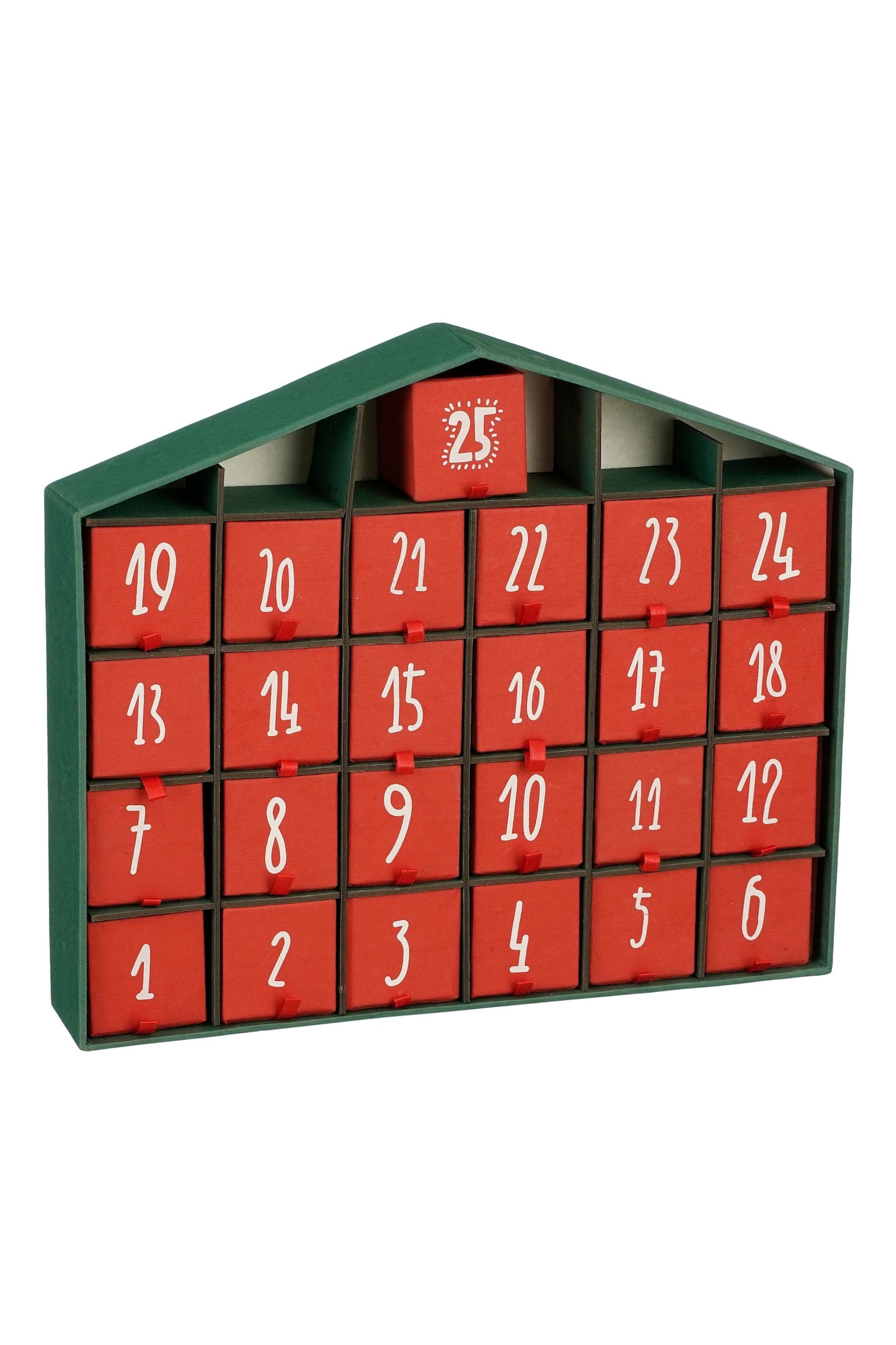 Calendrier De L'avent En Feutre - Rouge, Vert/Rouge, Vert - 1