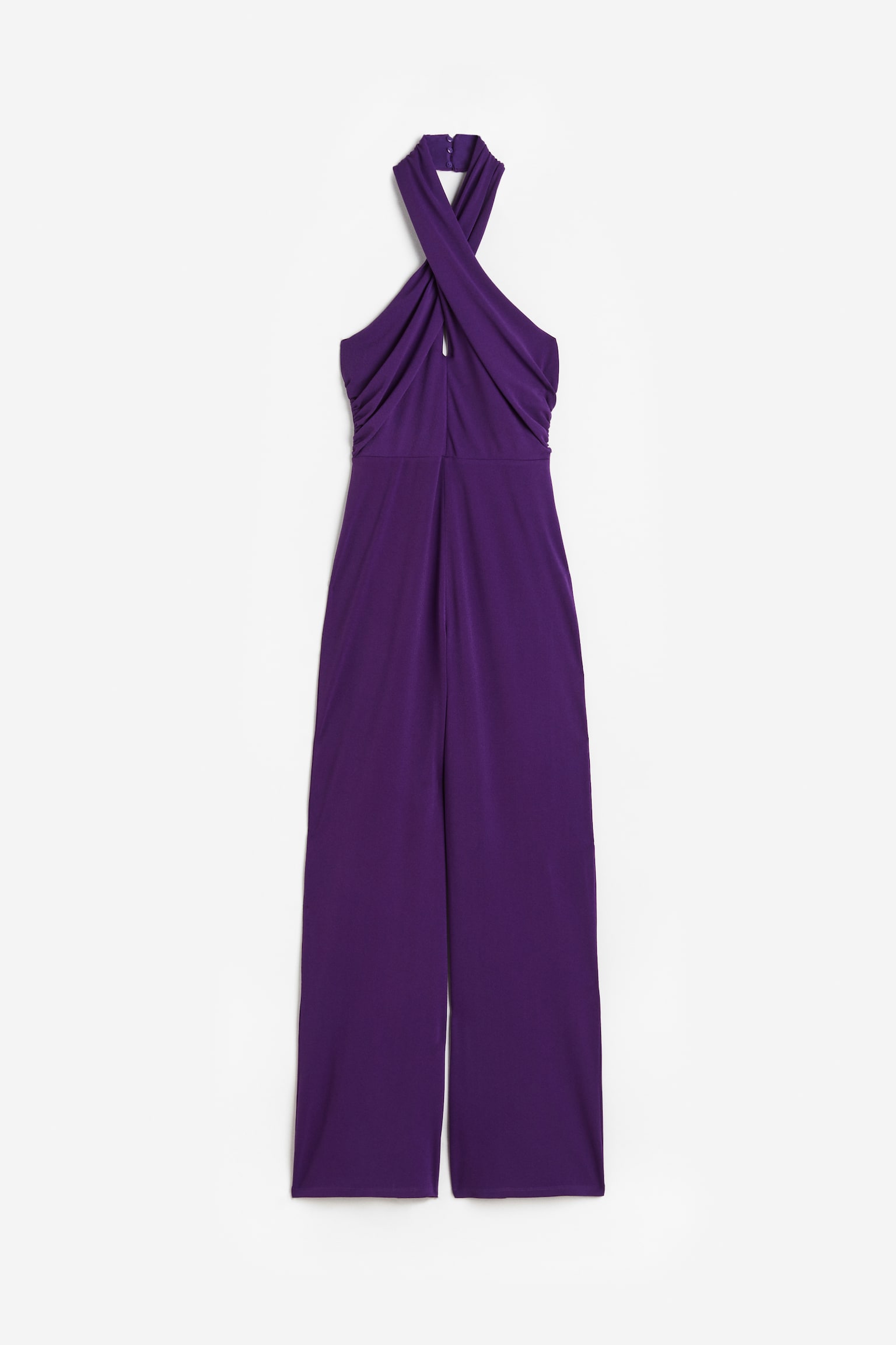 Halterneck jumpsuit - Dark purple - 1