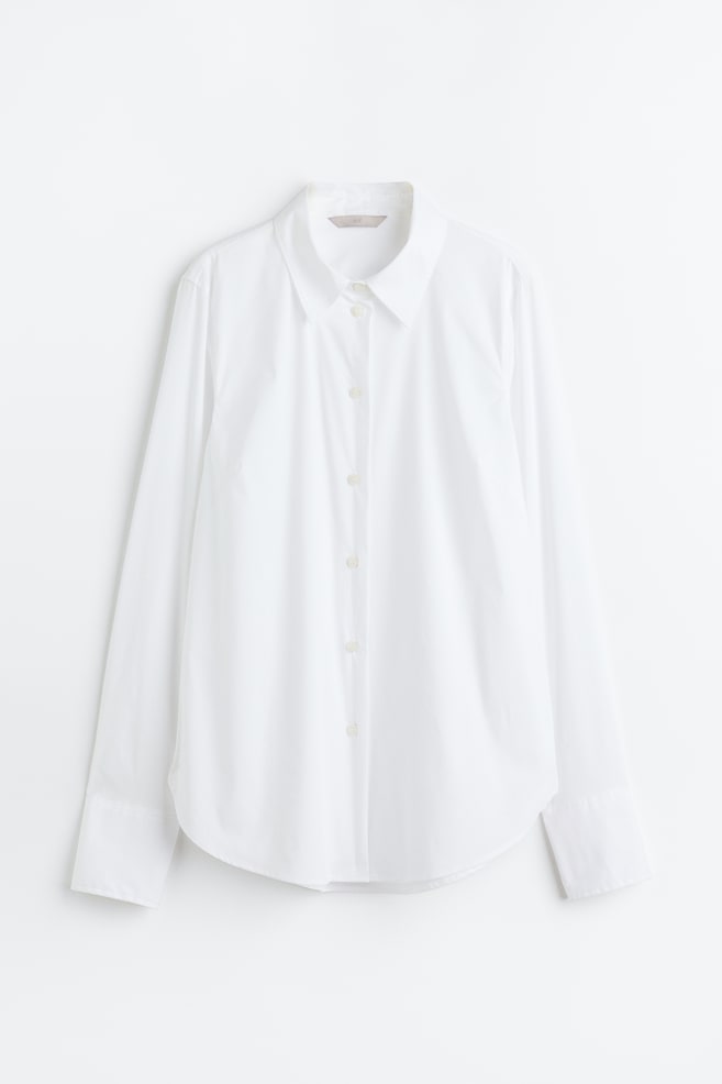 Skjorte i bomuldsblanding - Hvid/Sort/Lyseblå/Hvid/Hvid/Blåstribet - 2