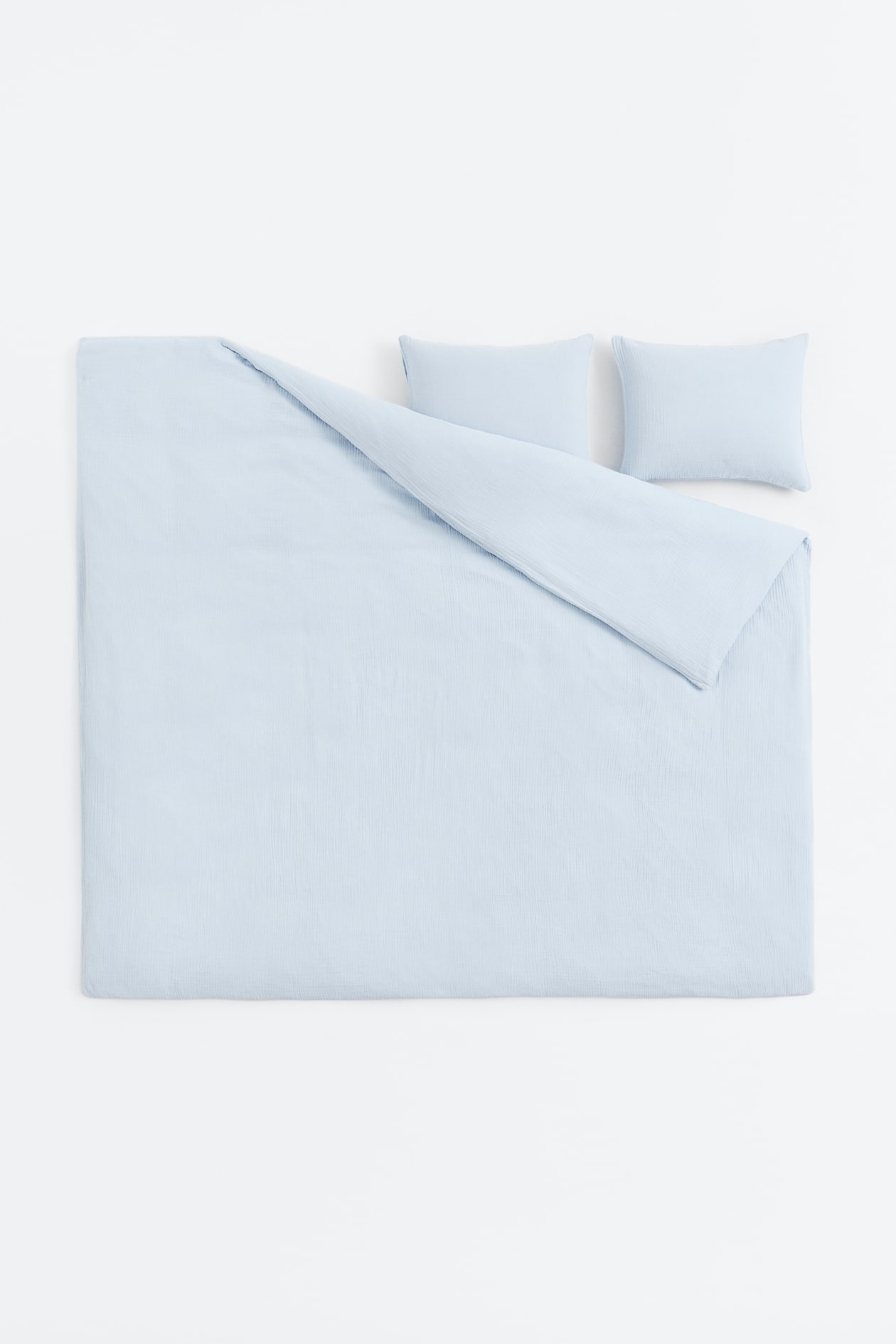 Muslin King/Queen Duvet Cover Set Light blue Home All H&M US