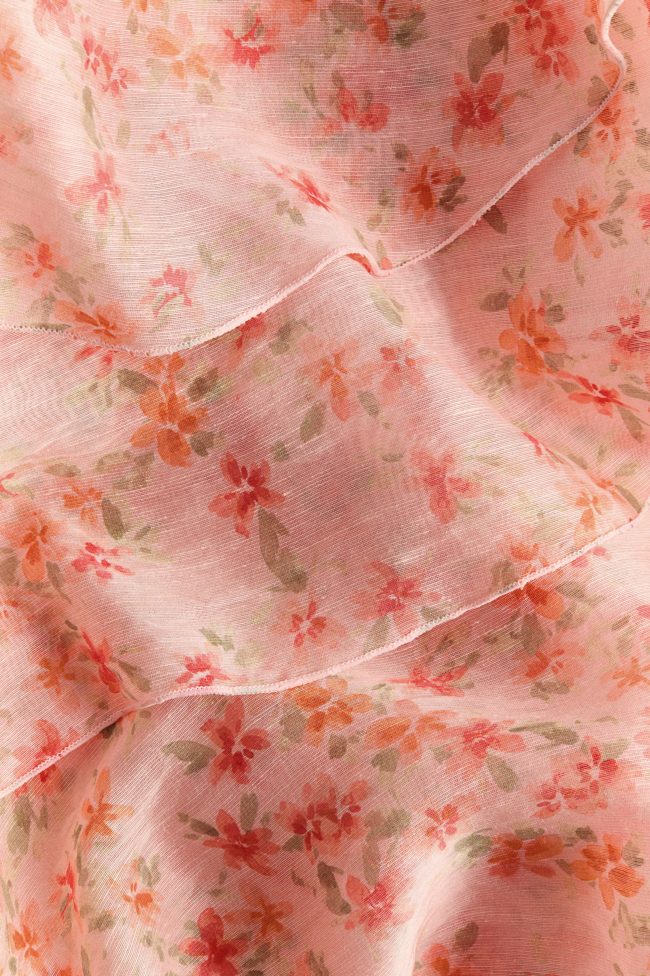 Tiered One-Shoulder Linen-Blend Dress