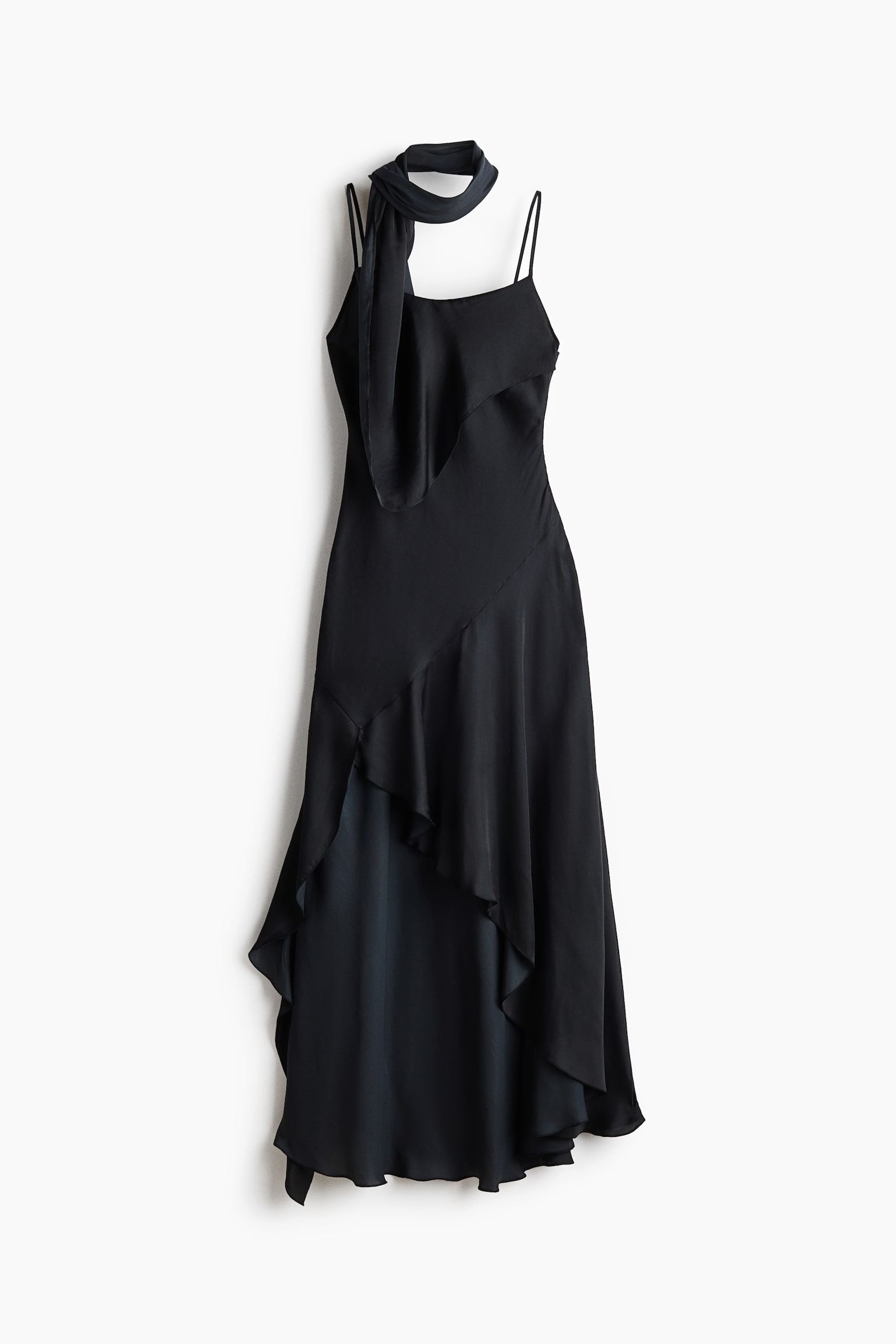 Scarf-detail satin dress - 1