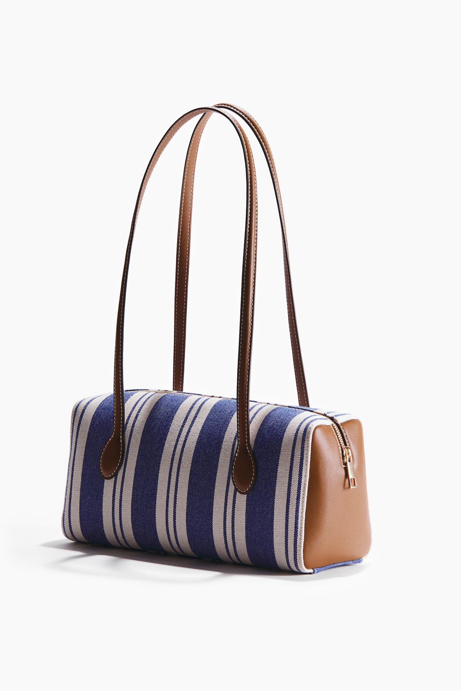 Rectangular canvas shoulder bag - Blue/Striped - 3