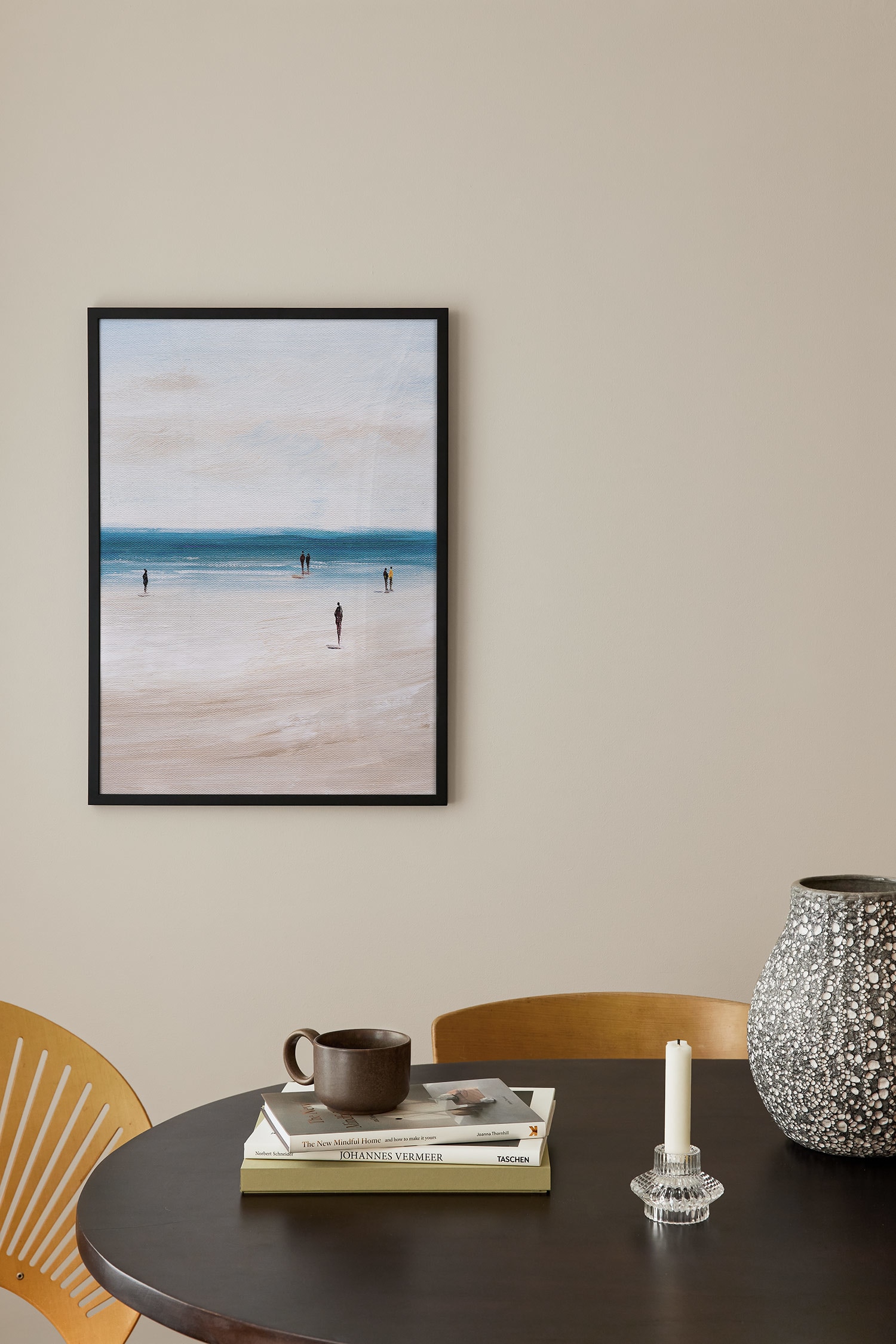 Beach Walk Plakat - Brun/blå